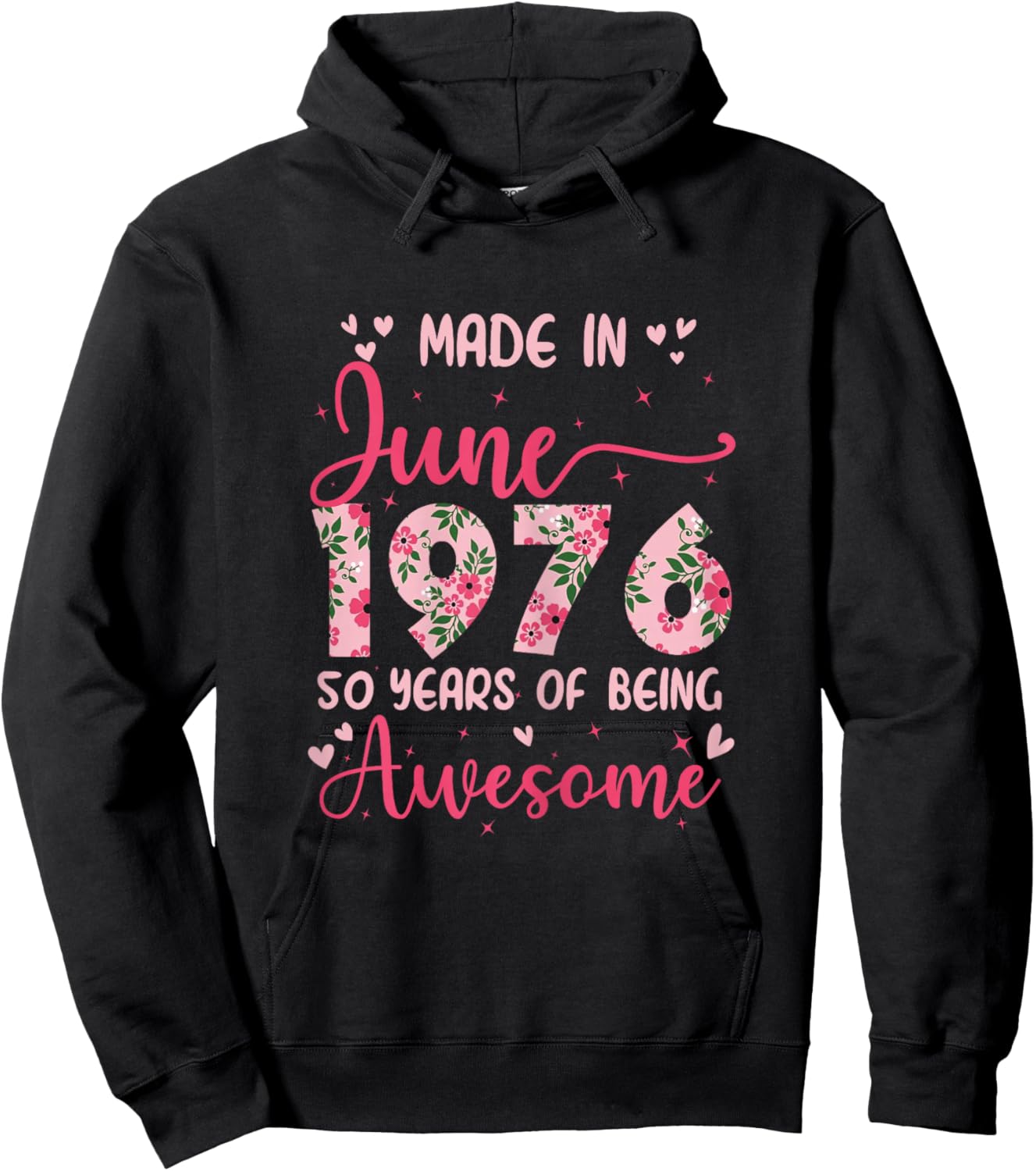 Juin 1976 Cool Cadeau Anniversaire 50 Ans pour Femmes Hoodie - Hoodie | Black