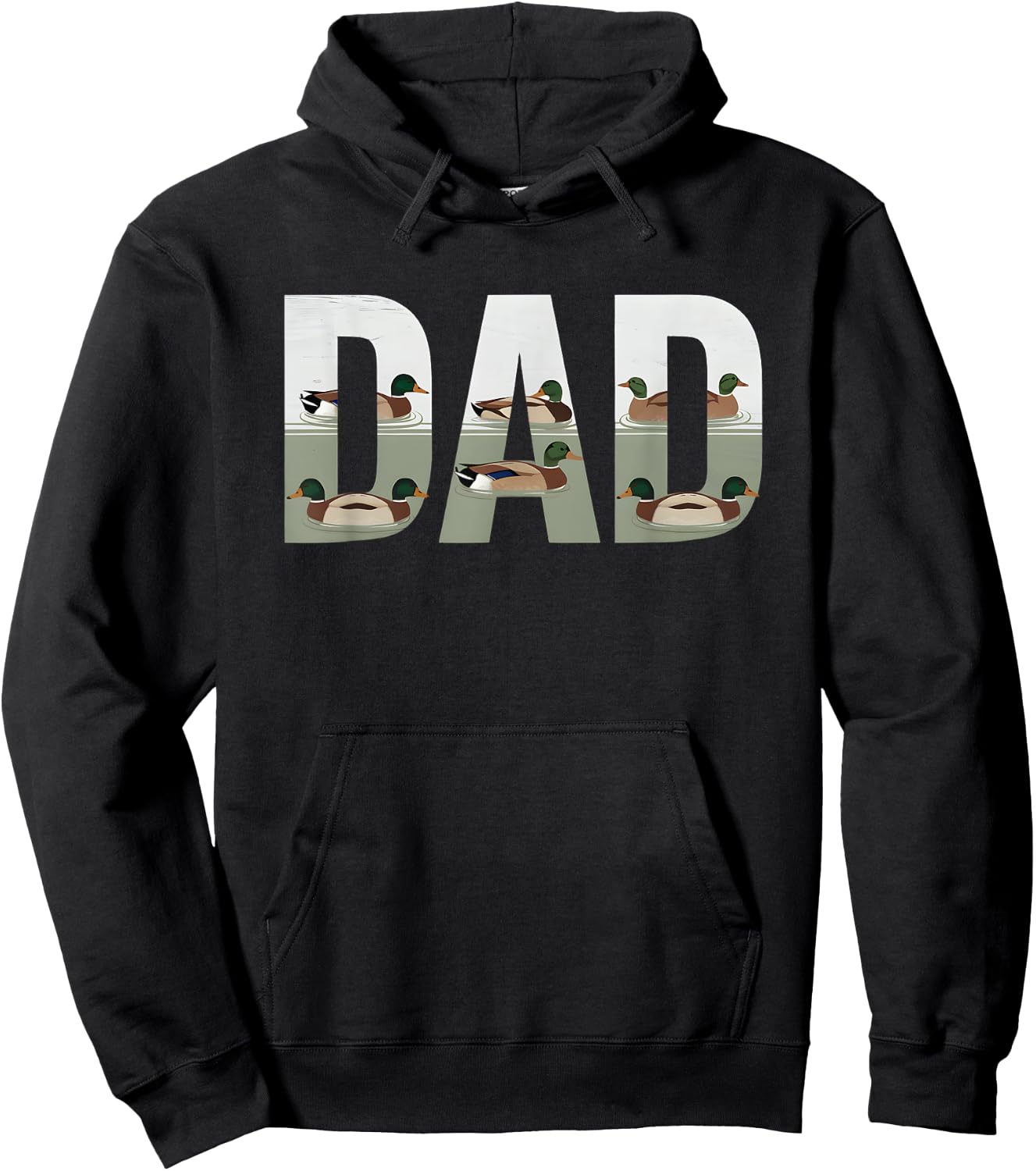 Hunting Dad Duck Camouflage Camo Fathers Day Hunter Hoodie - Hoodie | Black
