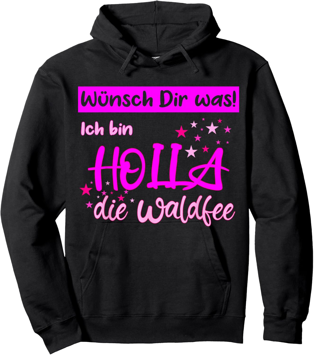 Holla die Waldfee Wünsch Dir was , black, s Hoodie - Hoodie | Black