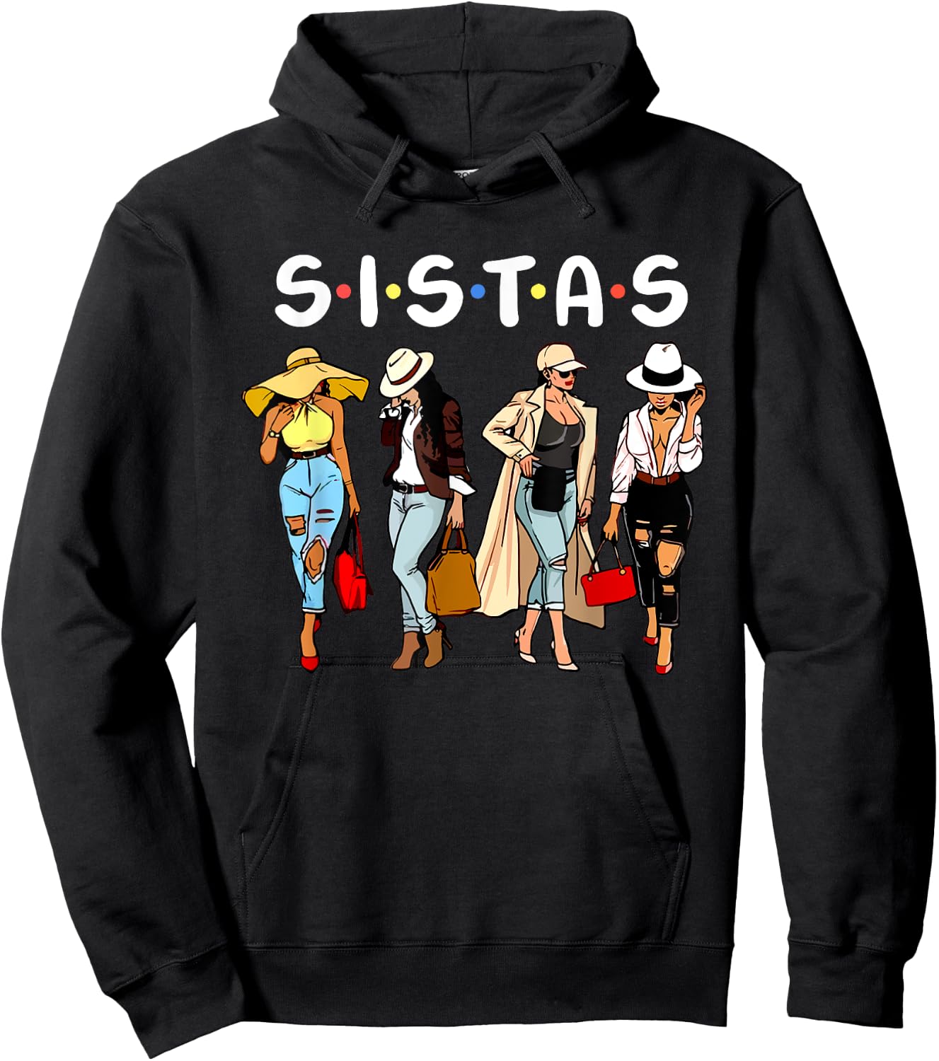 Women Proud Black Sistas Queen Melanin African American Hoodie - Hoodie | Black