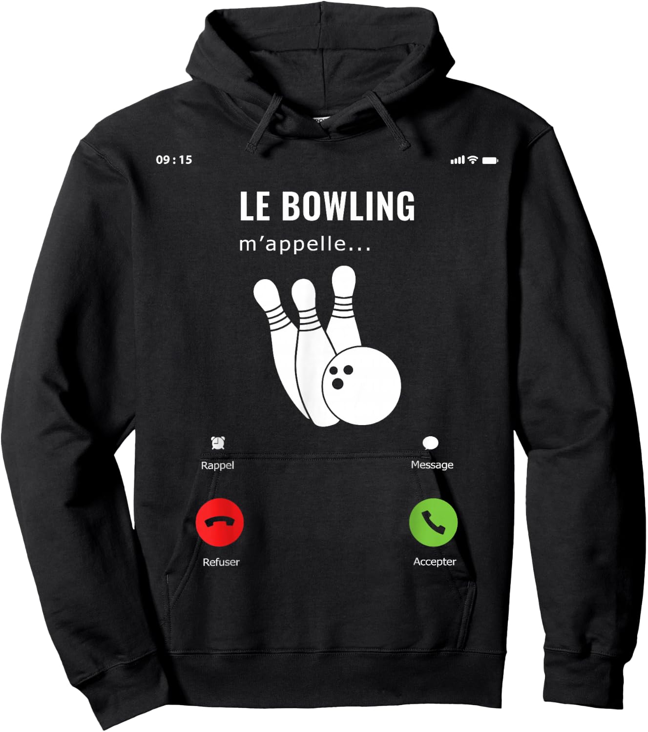 Gift Funny Amateur Game Bowling Me Calls Me , Black, S Hoodie - Hoodie | Black