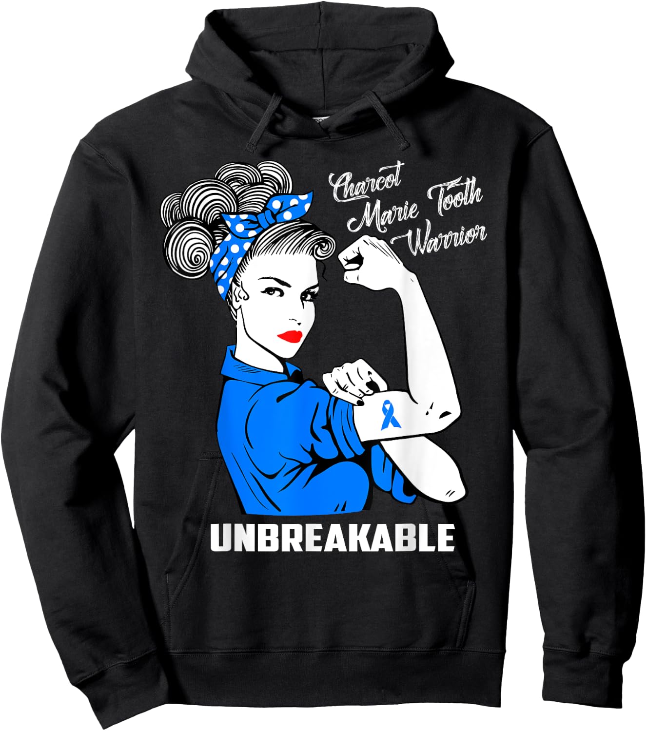 Charcot Marie Tooth Warrior Unbreakable Shirt CMT Awareness Hoodie - Hoodie | Black