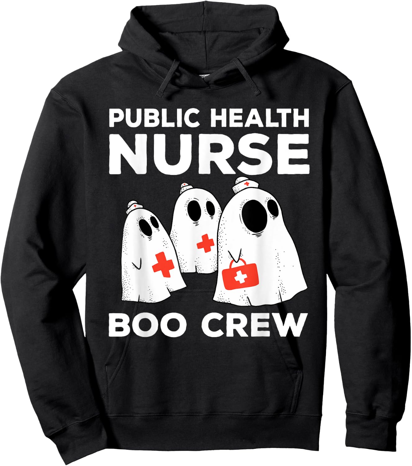Public Health Nurse Boo Crew Spooky Halloween Costume Hoodie - Hoodie | Black