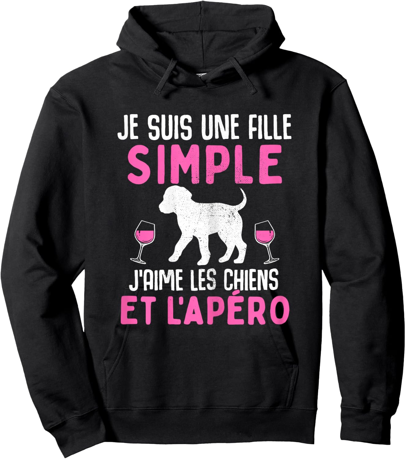 I am a simple girl I love dogs aperitif funny dog Hoodie - Hoodie | Black
