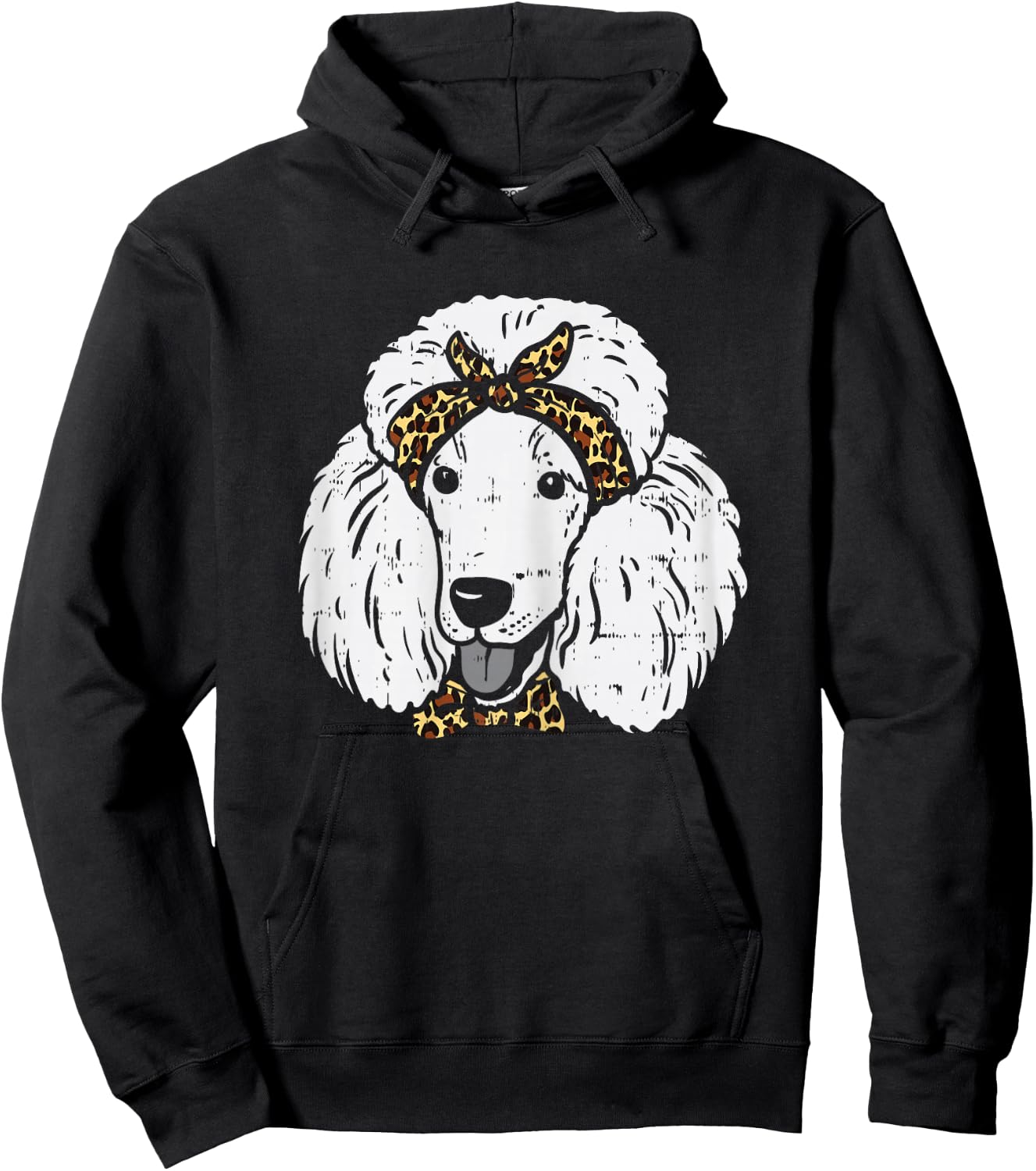 Poodle Leopard Bandana Cute Dog Lover Owner Girls Women Gift Hoodie - Hoodie | Black