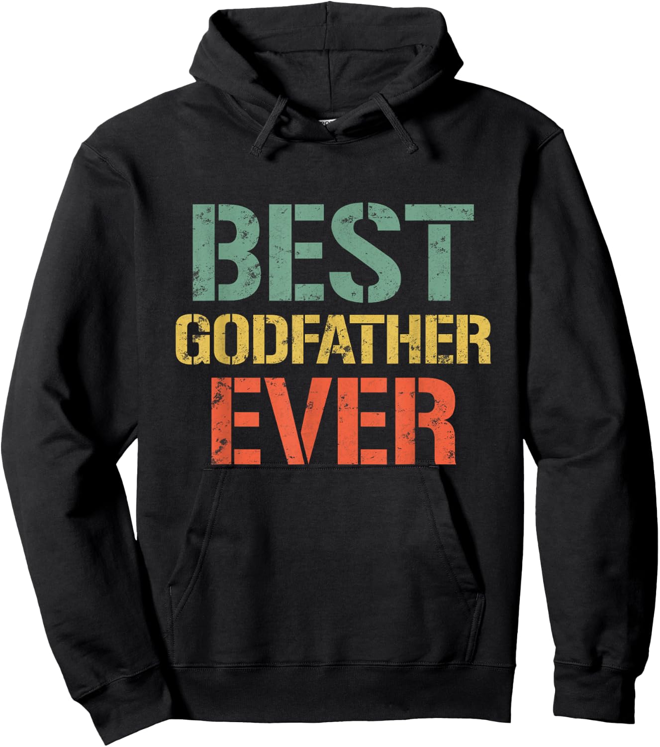 Vintage Best Godfather Ever Gifts For Father's Day Men Hoodie - Hoodie | Black
