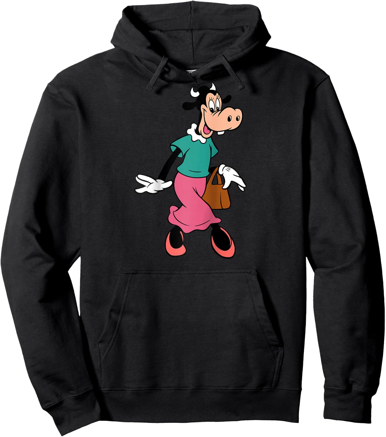 Disney Clarabelle Cow Out for a Stroll Raglan Baseball Hoodie - Hoodie | Black
