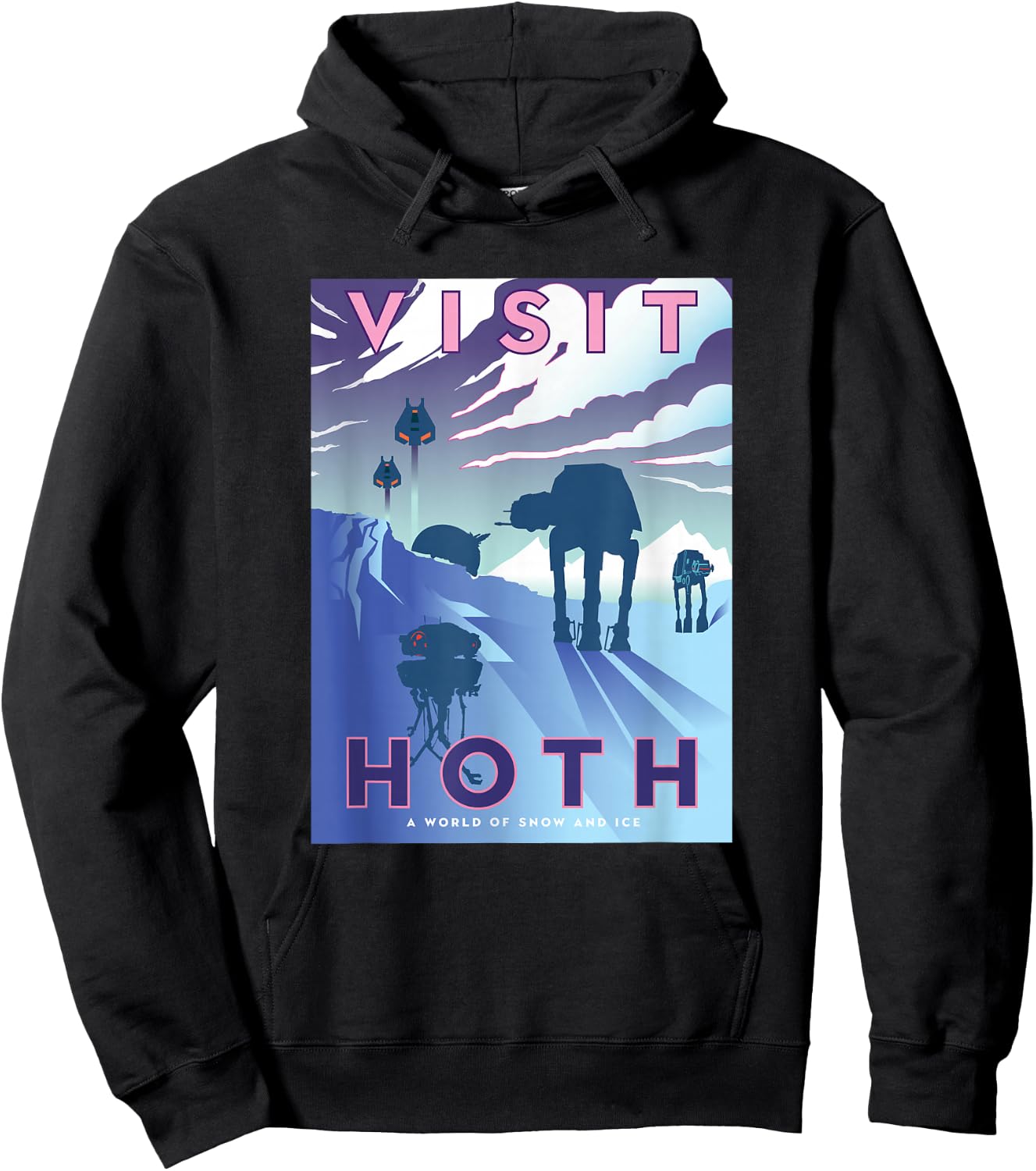 Star Wars The Empire Strikes Back Visit Hoth Postcard Hoodie - Hoodie | Black