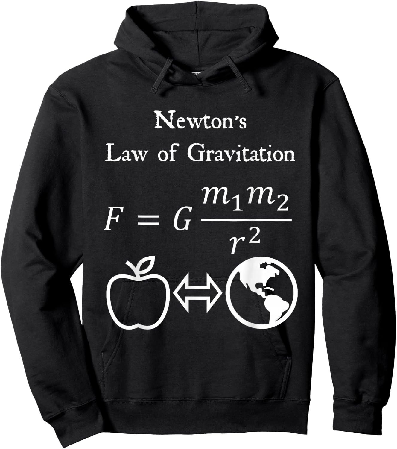 Newton's Law of Gravitation Physics Math Teacher Nerdy Hoodie - Hoodie | Black