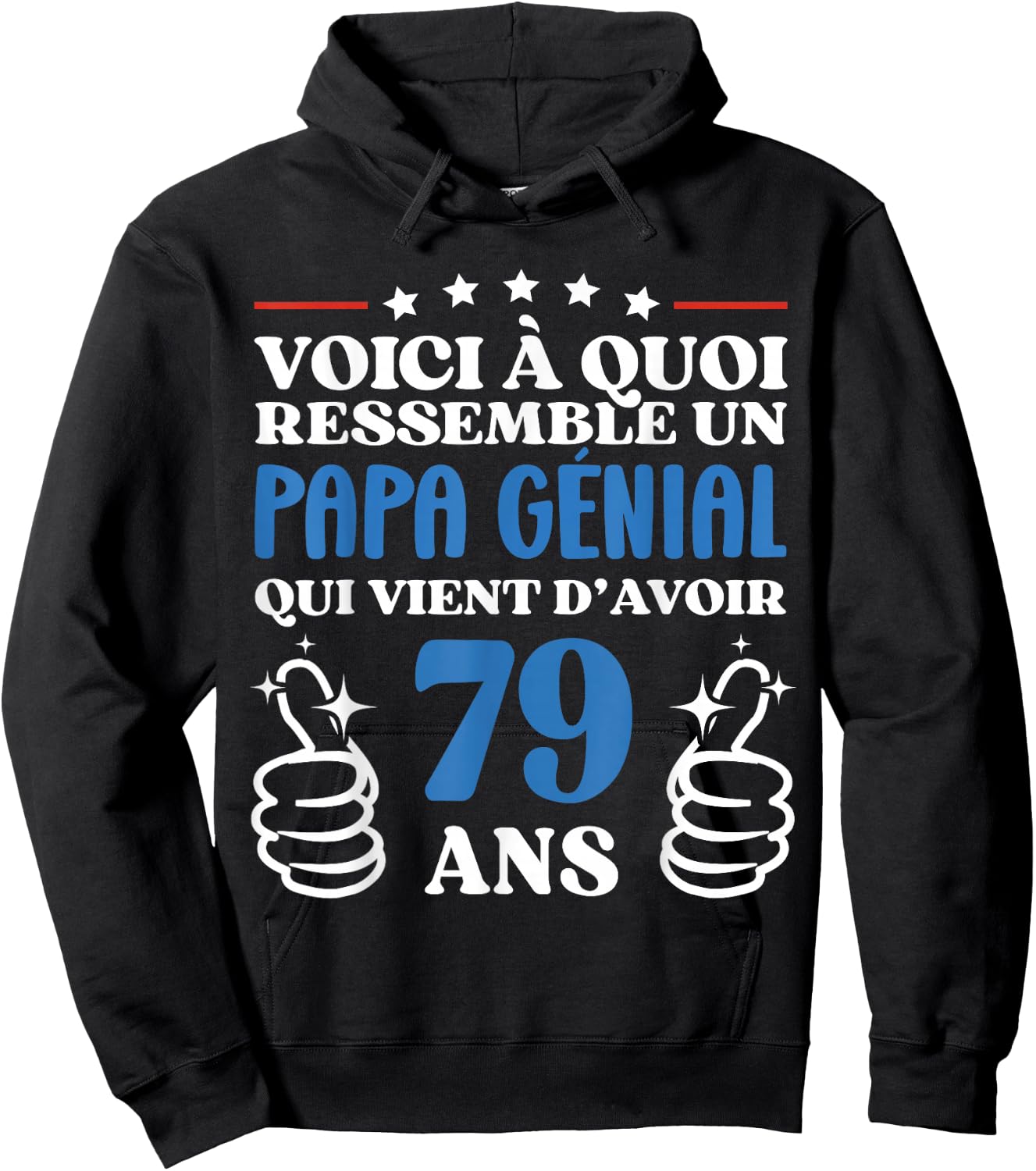 79 Years Gift Funny Birthday Dad Awesome Hoodie - Hoodie | Black