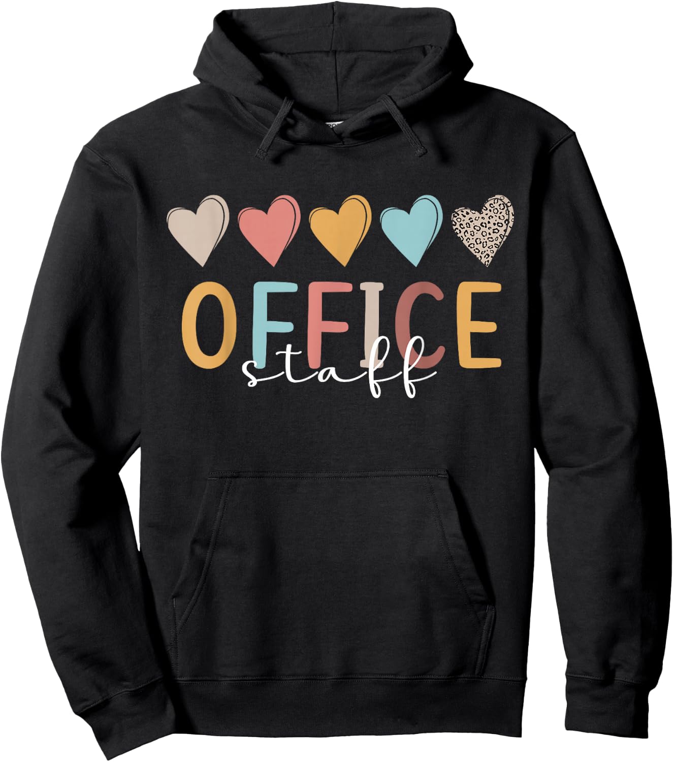 Office Staff Hearts Front Office Staff School Office Staff Hoodie - Hoodie | Black