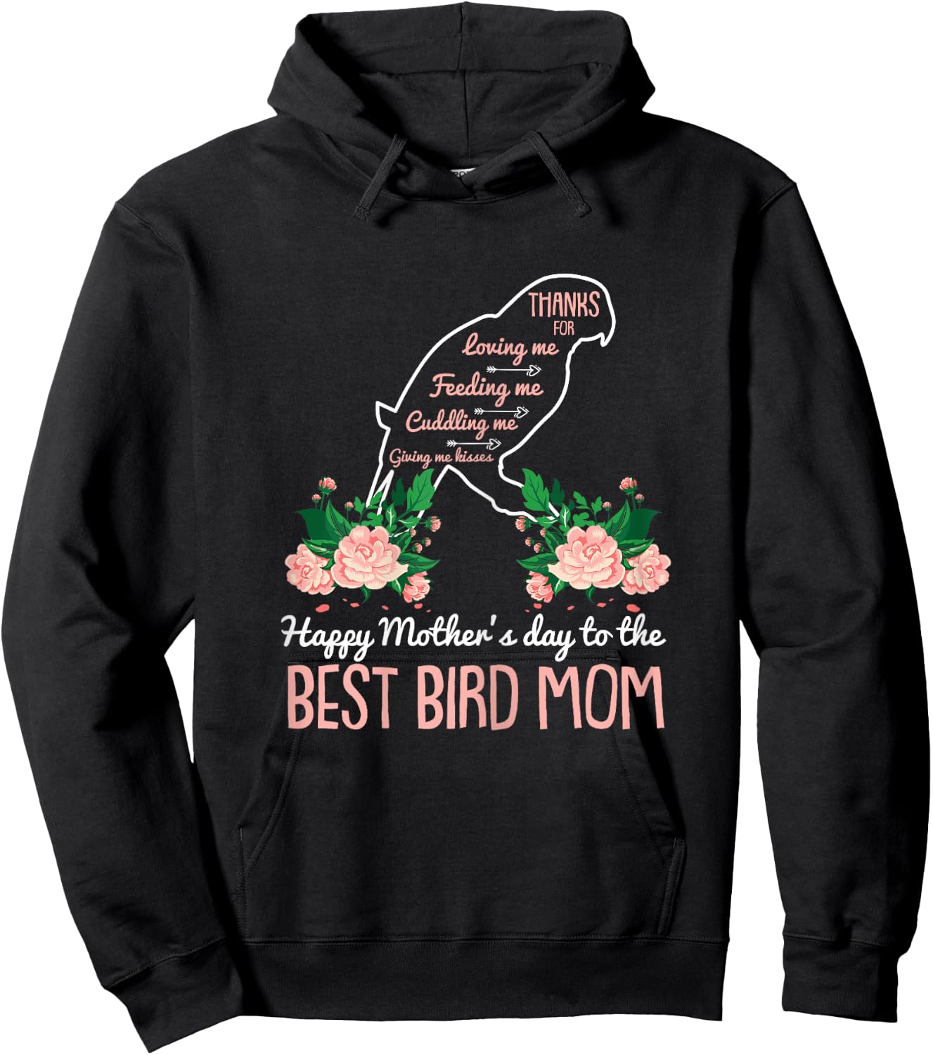 Best Bird Mom Mothers Day Cute Animal Lover Mama Momma Mommy Hoodie - Hoodie | Black