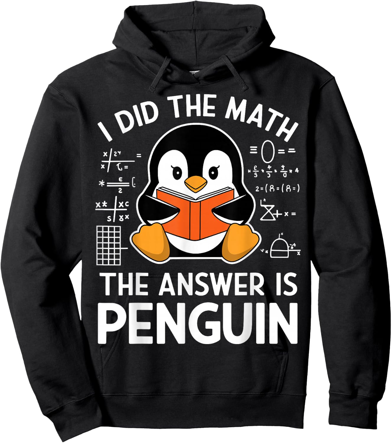 I Did The Math The Answer Is Penguin Funny Penguin Math Hoodie - Hoodie | Black