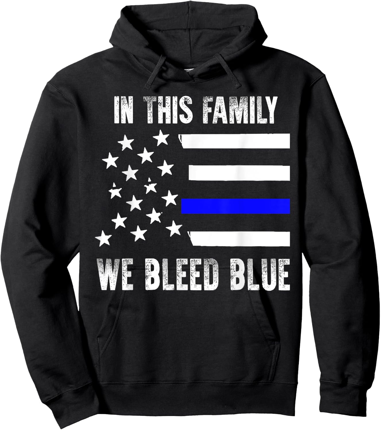 Police Cop Officer Shirt We Bleed Blue US Flag Gift Hoodie - Hoodie | Black
