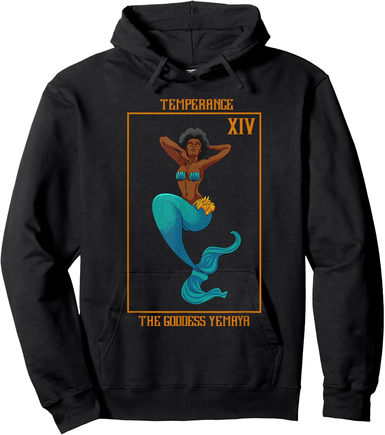 Orisha Yemaya Yemoja 7 African Powers Tarot African Mermaid Hoodie - Hoodie | Black
