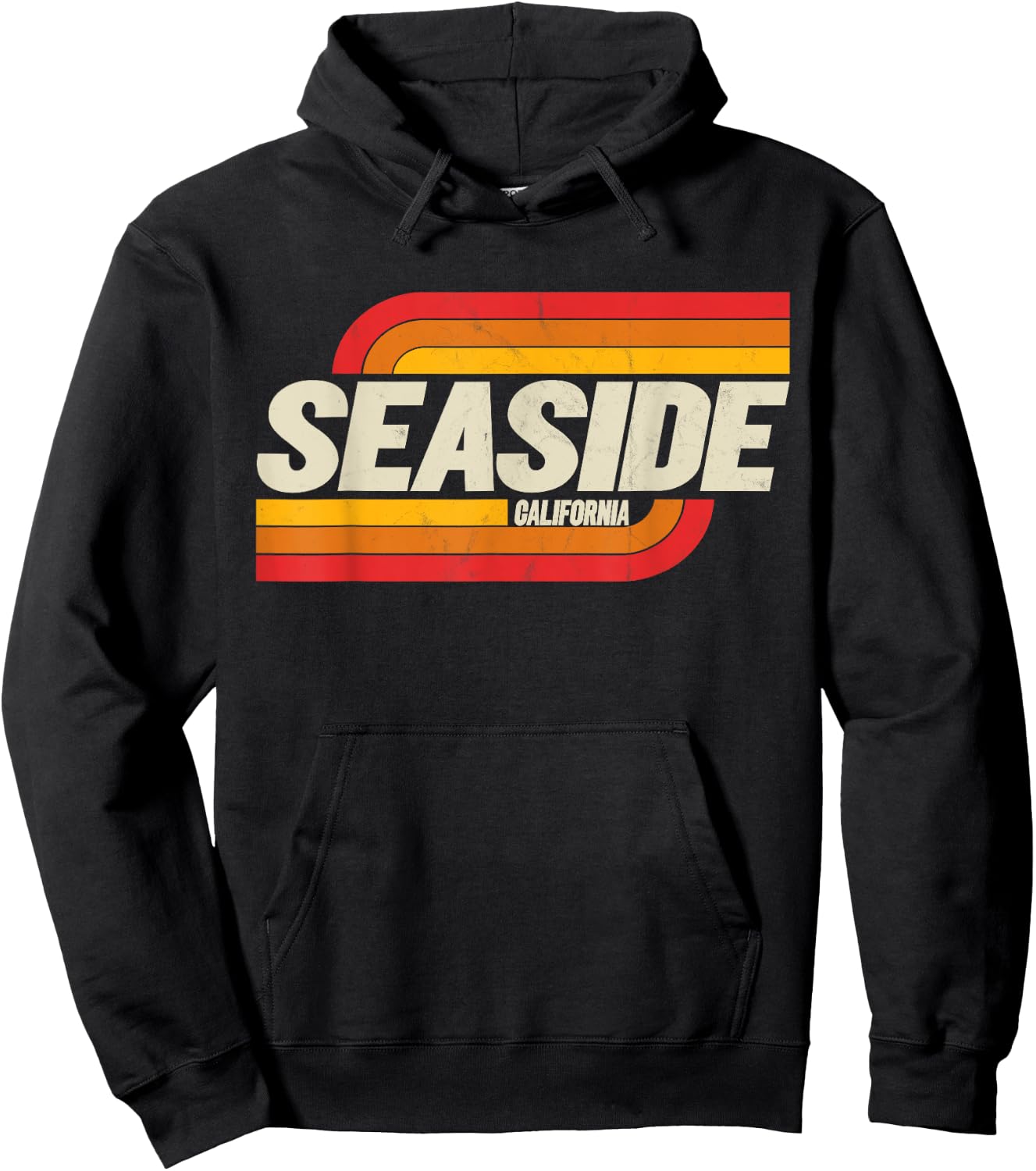 Seaside CA Vintage Souvenir Hoodie - Hoodie | Black