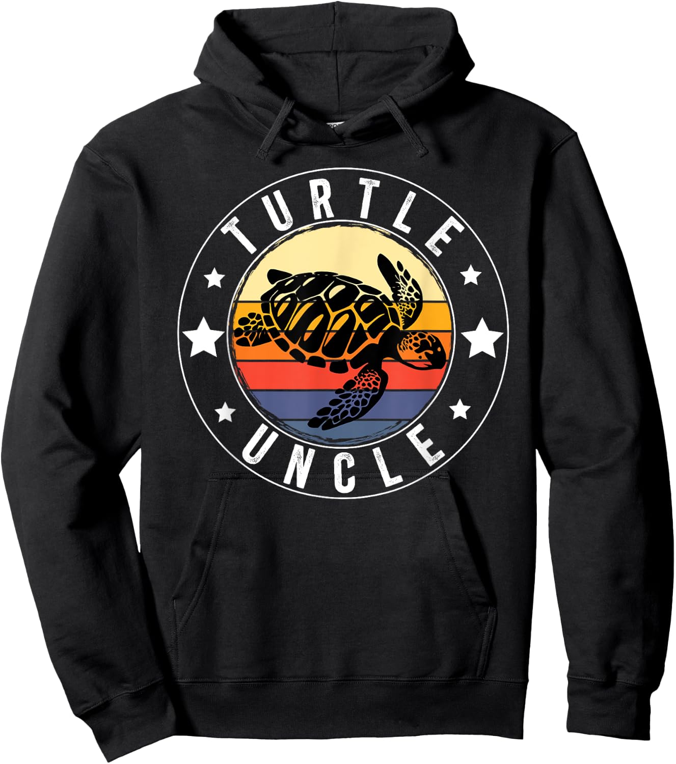 Turtle Uncle Retro Turtle Owner Turtle Lover Hoodie - Hoodie | Black
