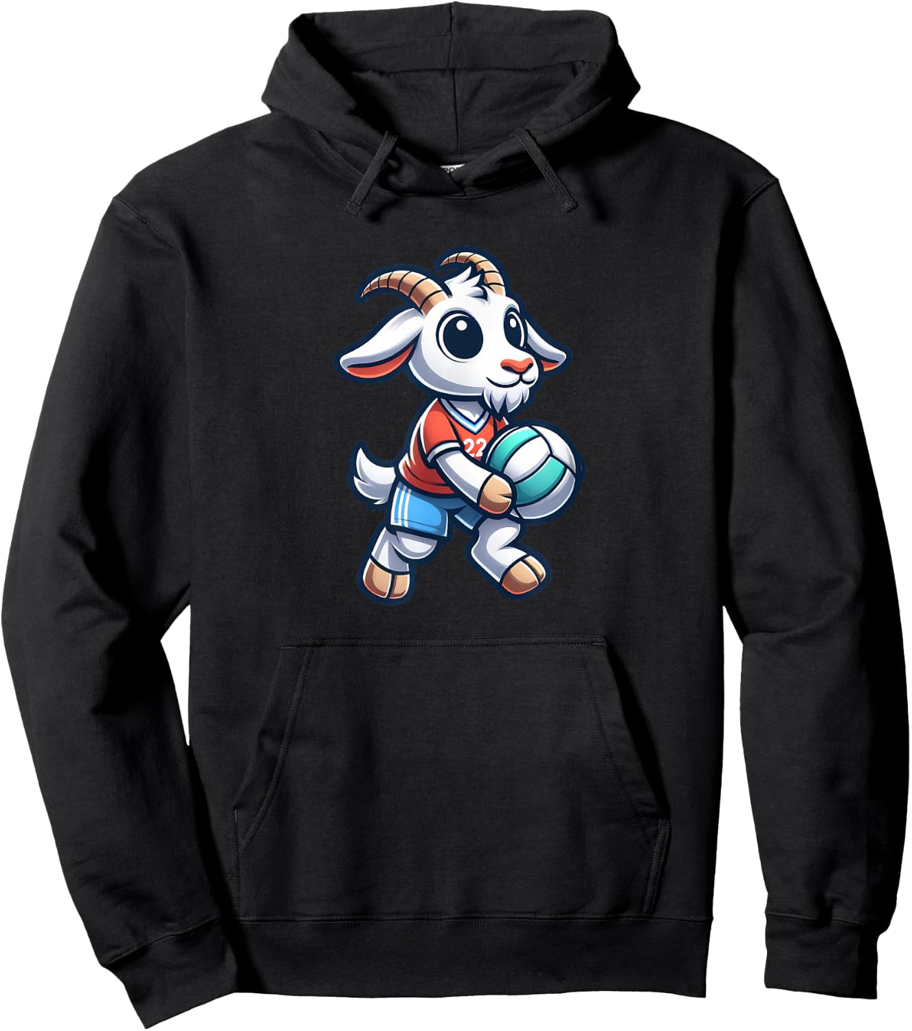Unique Goat Volleyball Player Team Spirit Art Hoodie - Hoodie | Black