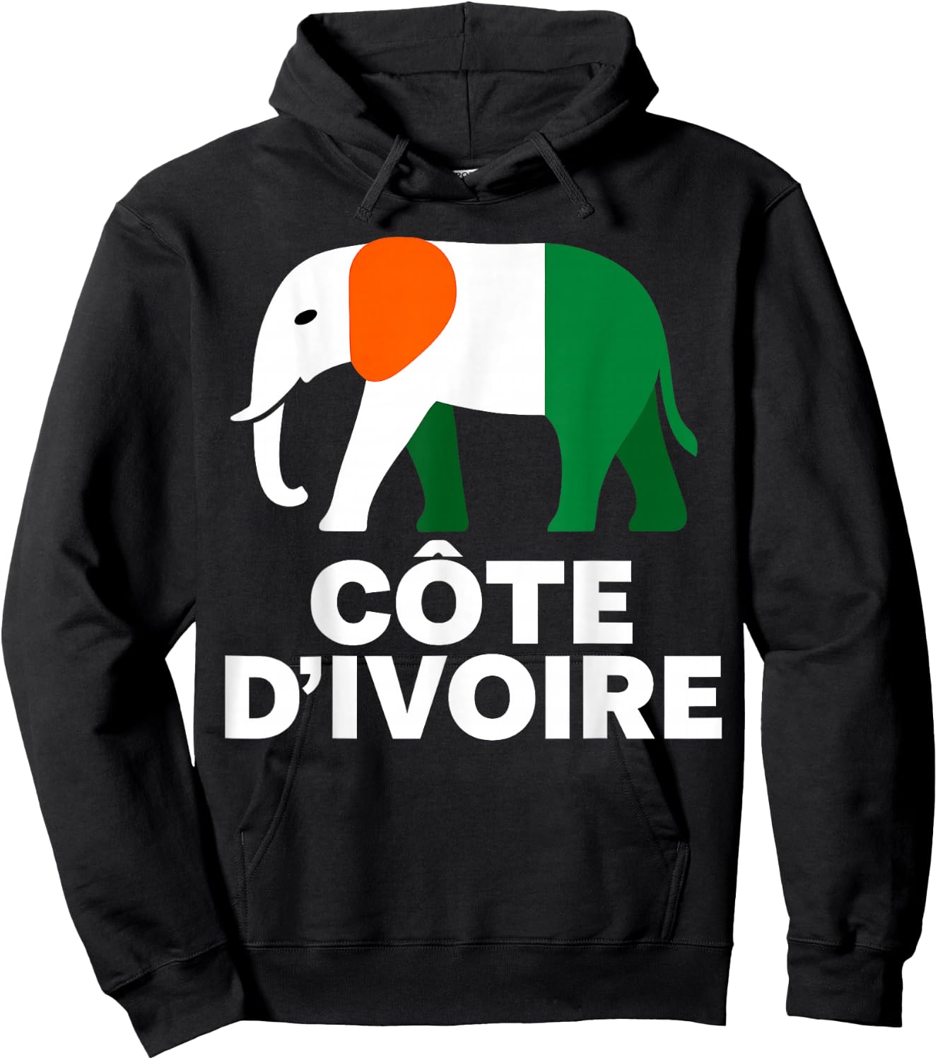 Ivory Coast Elephant Côte d’Ivoire Flag. Men, Women & Kids Hoodie - Hoodie | Black