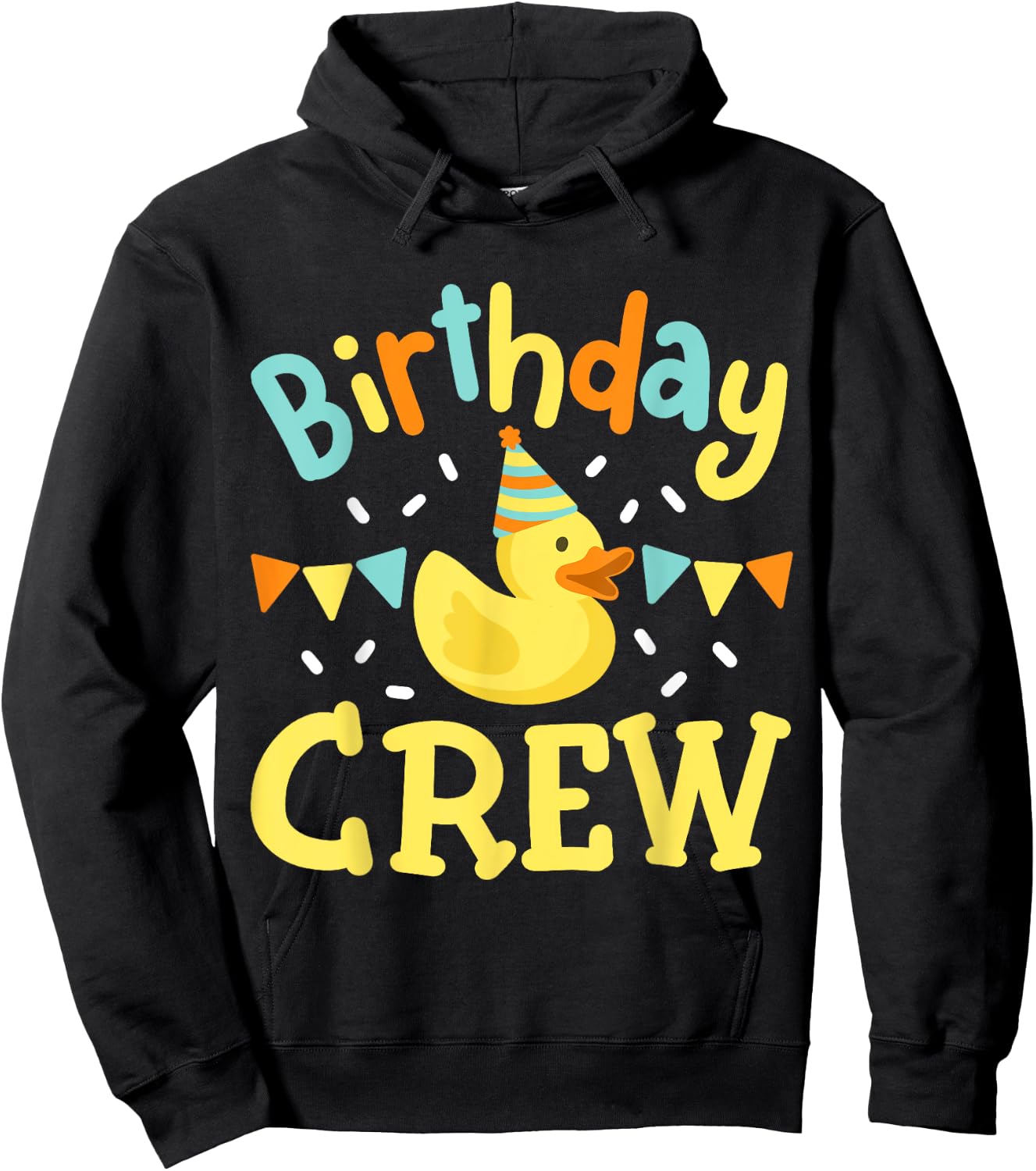 Birthday Crew Kids Girls Boys Bday Rubber Duck Party Family Hoodie - Hoodie | Black