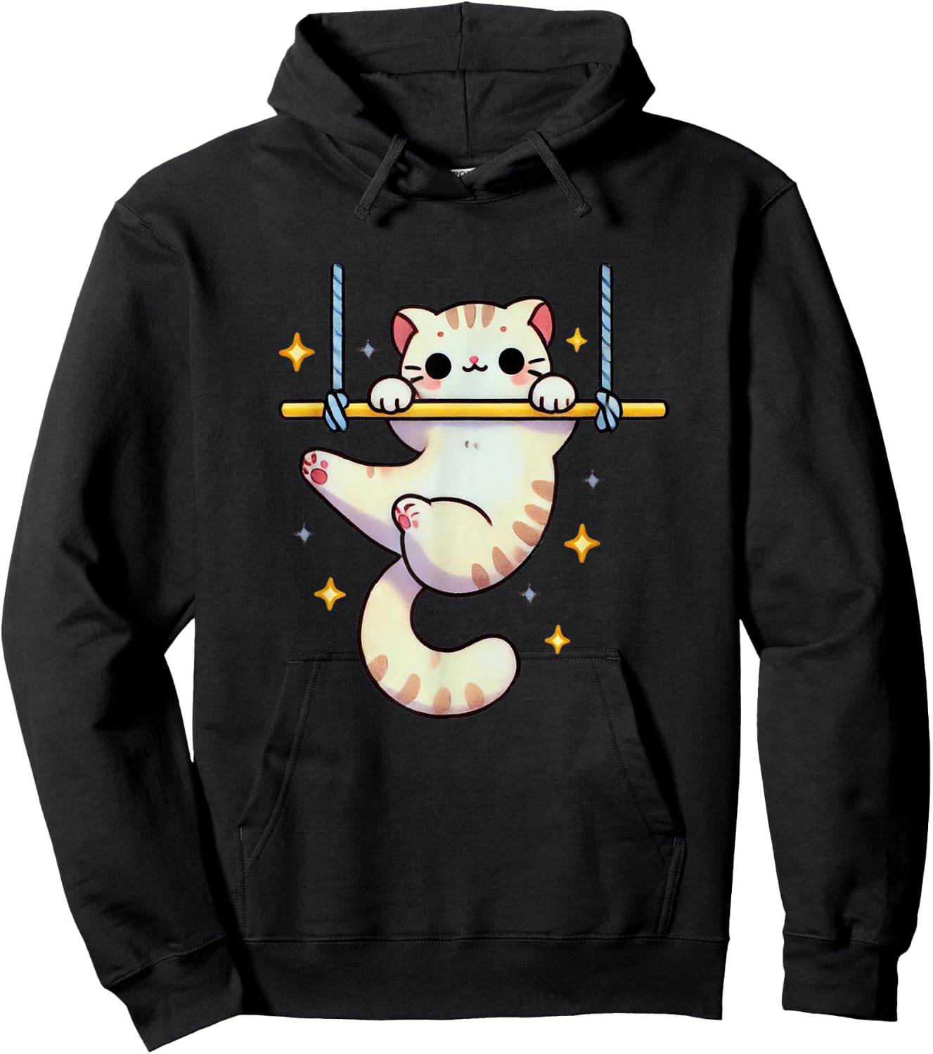Hang In There Aerial Kitty Aerialist Cat Trapeze Men Women Kids Hoodie - Hoodie | Black