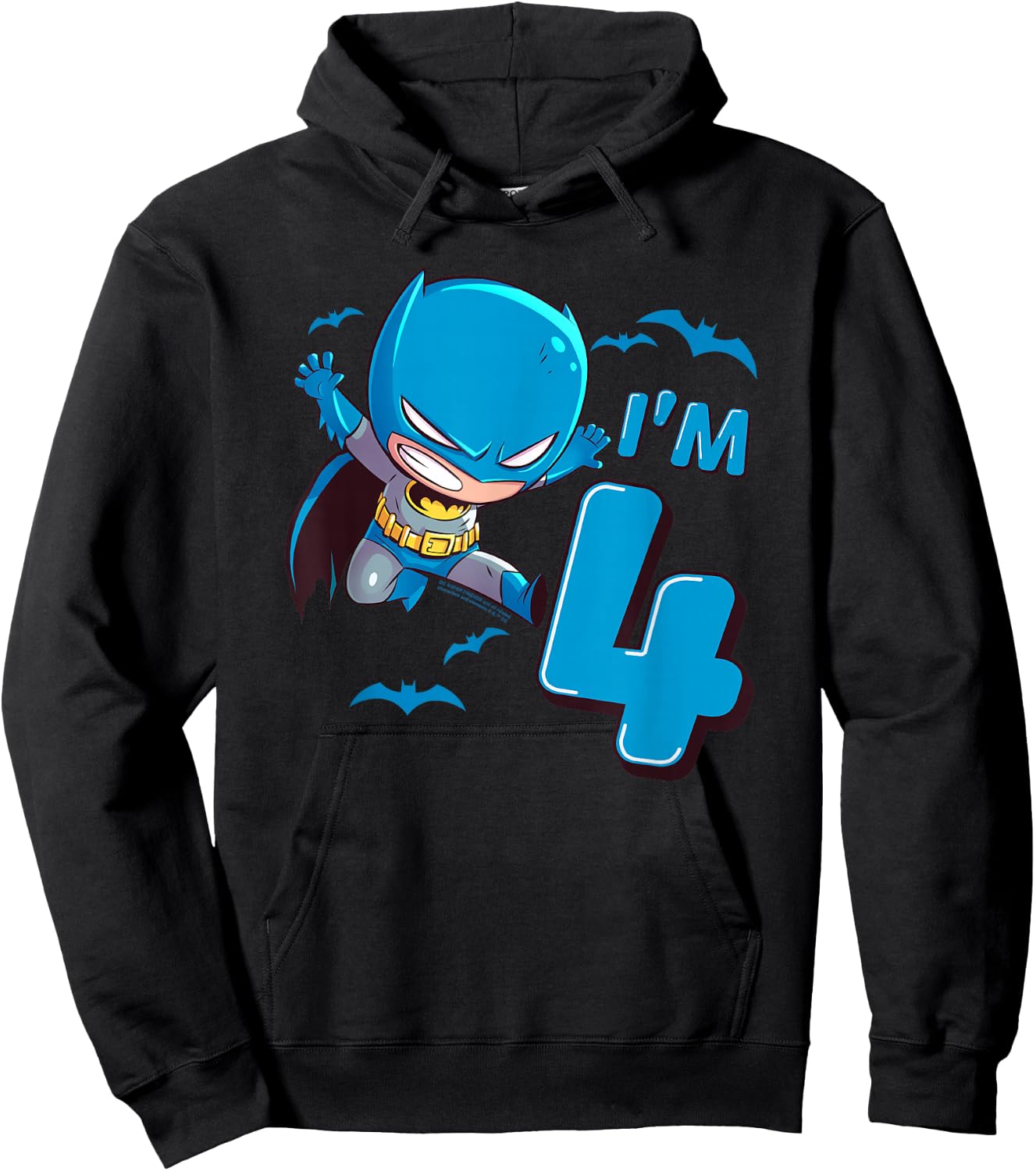Batman 4th Birthday Cute I'm 4 Hoodie - Hoodie | Black