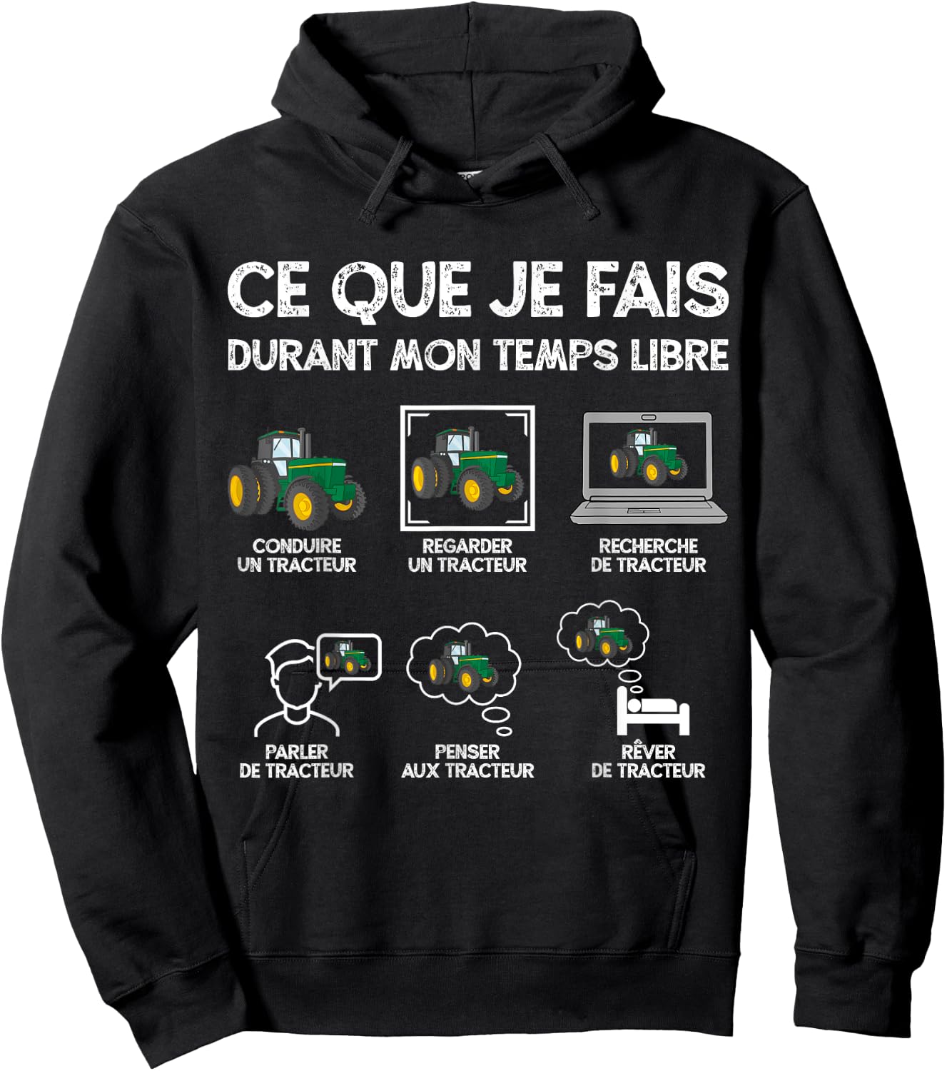 Tractor Man Woman Boys Child Farmer Farmer Hoodie - Hoodie | Black