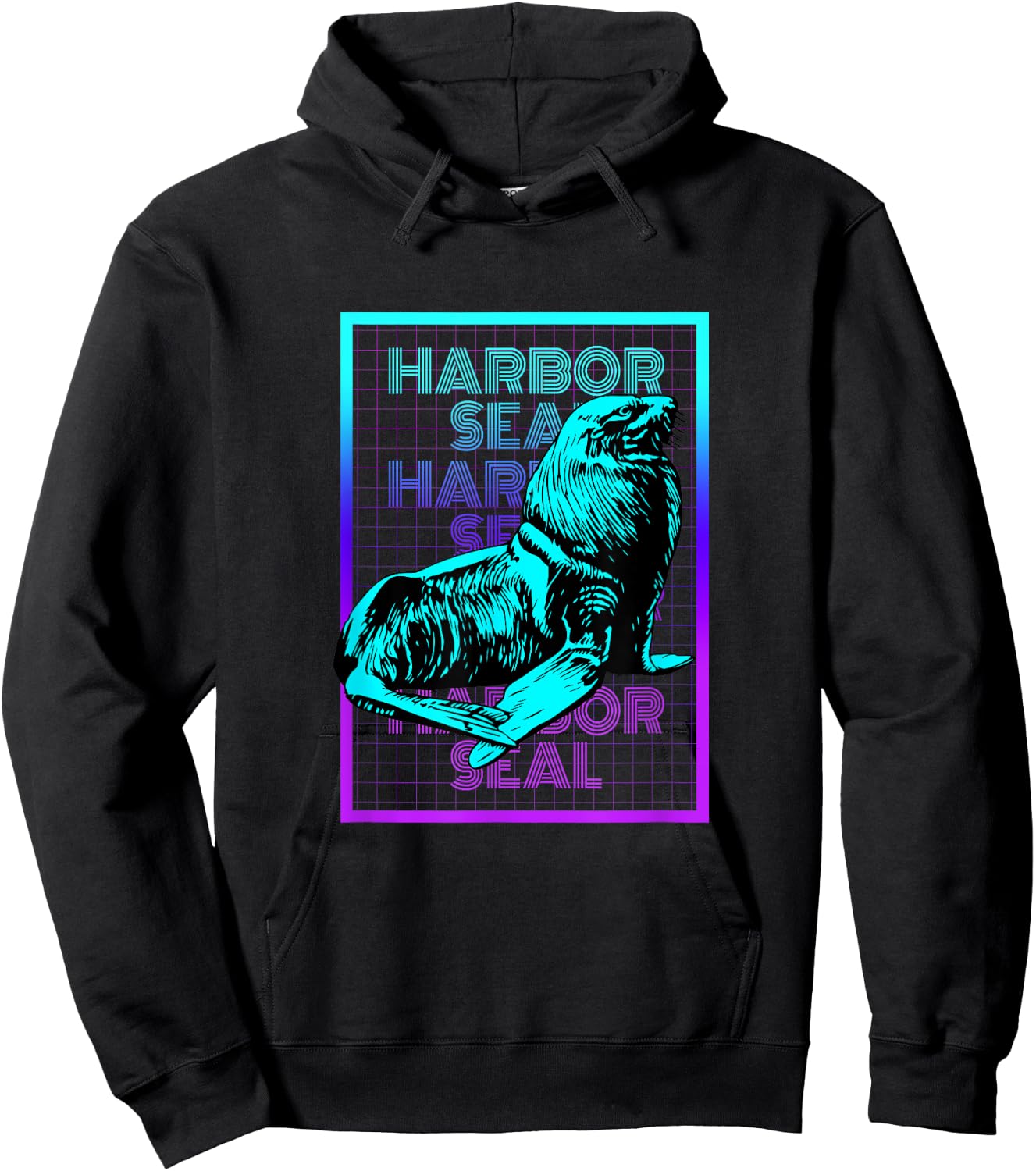 Harbor Seal Animal Vintage Retro Harbor Seal Hoodie - Hoodie | Black