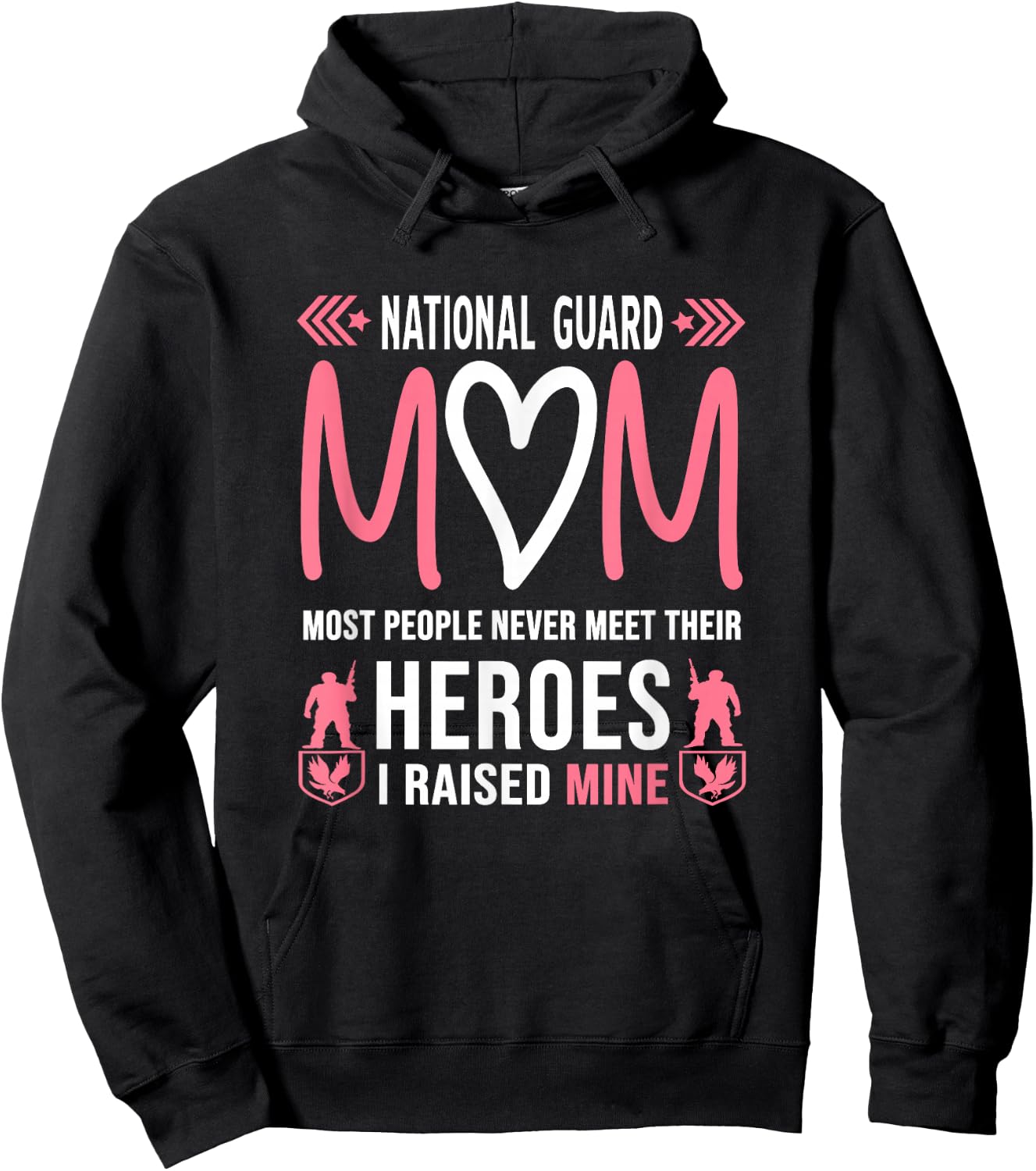 National Guard Mom Shirt Army Heroes Gifts Military Family Hoodie - Hoodie | Black