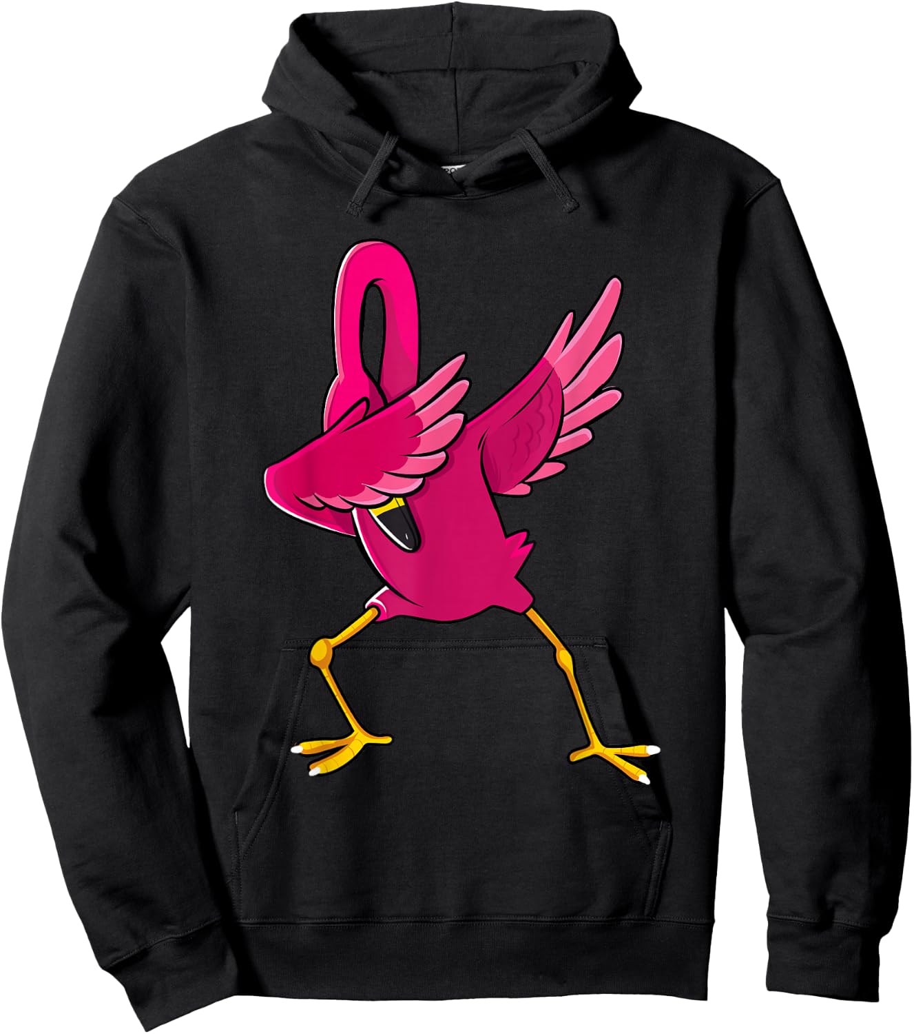 Dabbing Pink Flamingo Tropical Animal Lover Men Women Kids Hoodie - Hoodie | Black