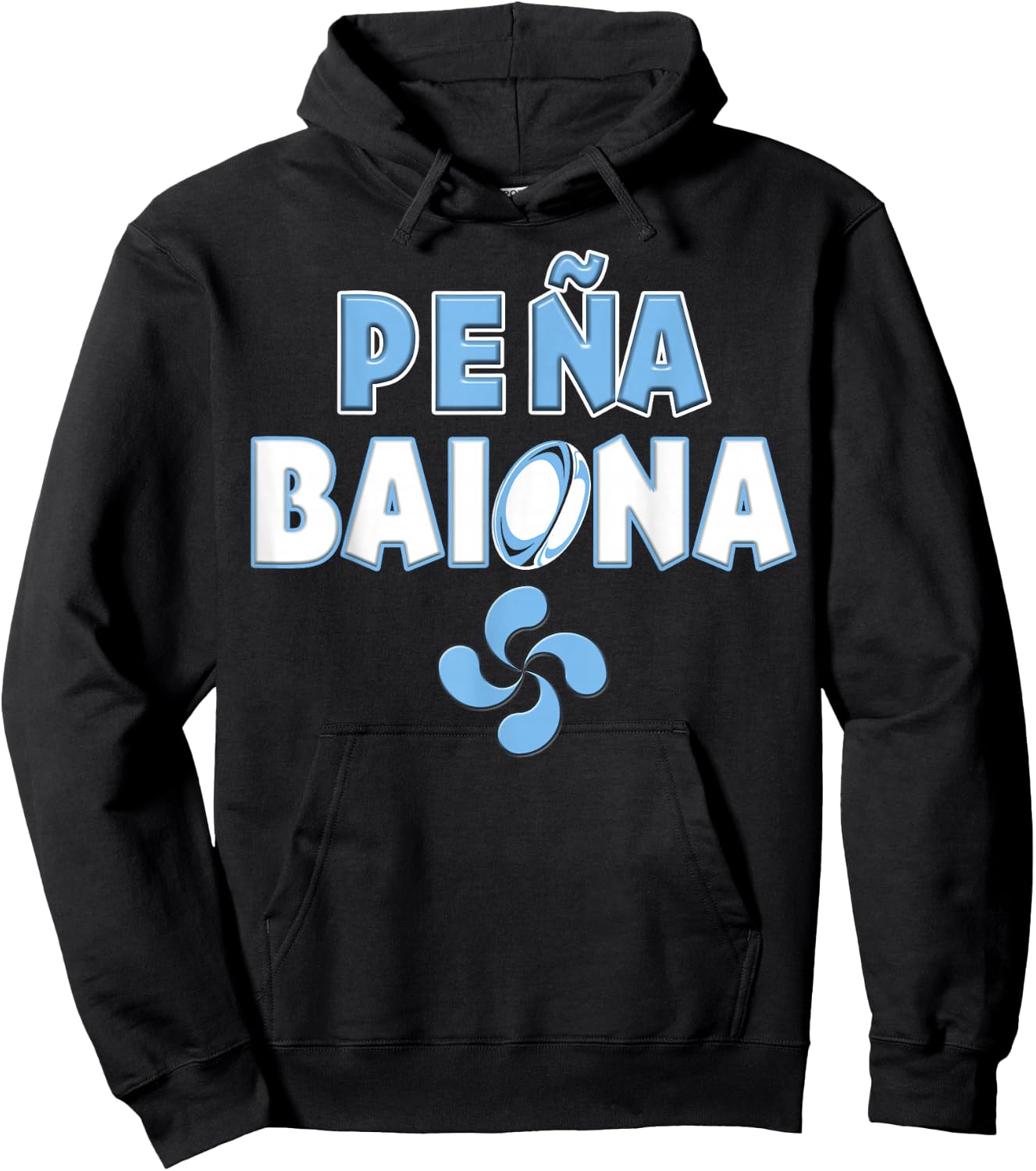 L'Esprit Du Rugby Bayonnais Basque Country Supporter Family , Black, S Hoodie - Hoodie | Black