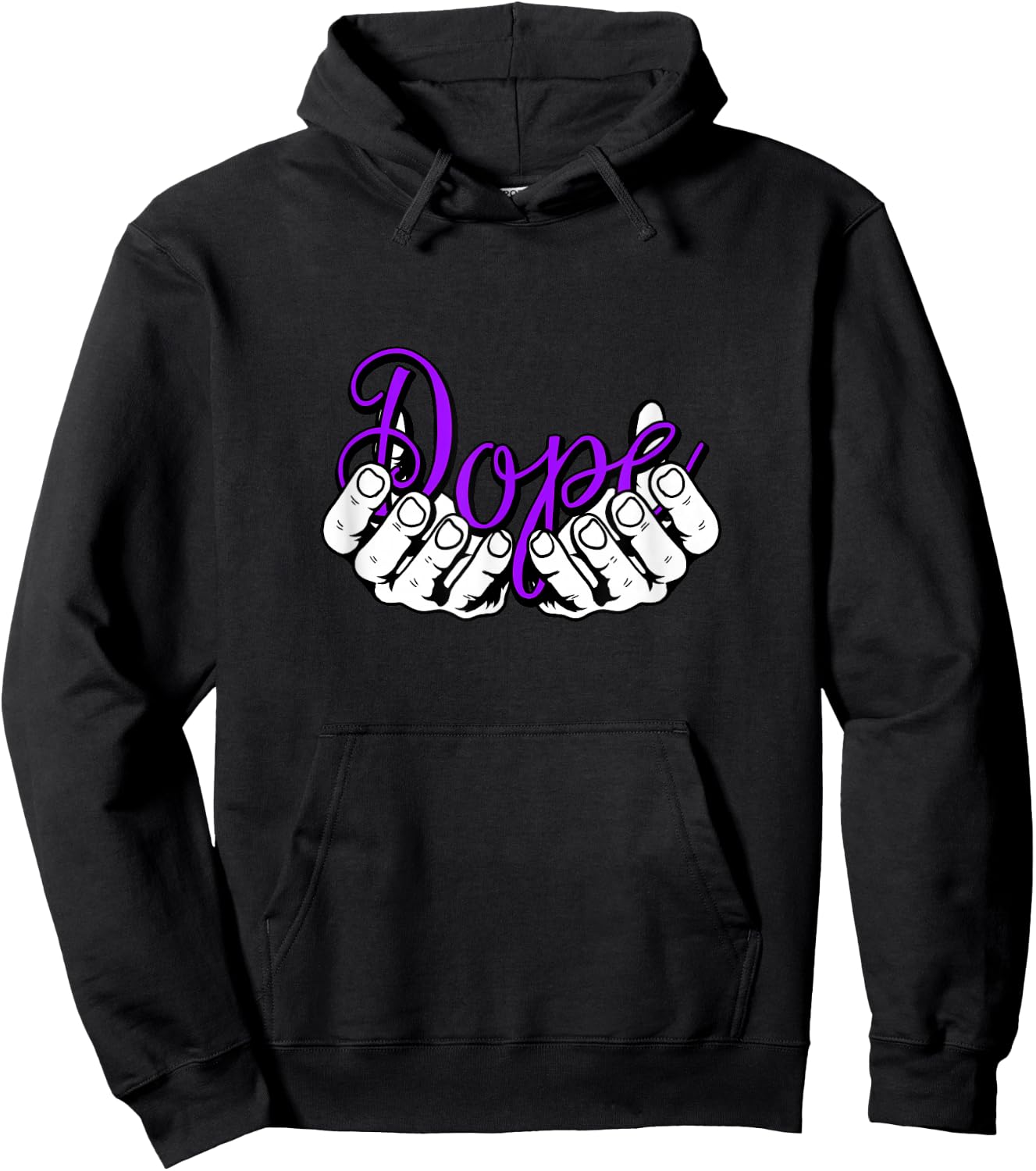 Purple Color Hands DOPE Purple Graphic Hoodie - Hoodie | Black