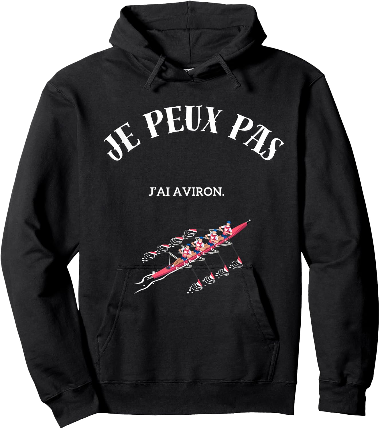 I can't, I row. , Black, S Hoodie - Hoodie | Black