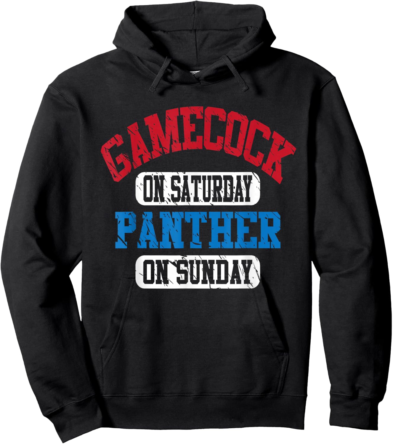 Gamecock On Saturday Panther On Sunday Fanny Vintage Sports Hoodie - Hoodie | Black