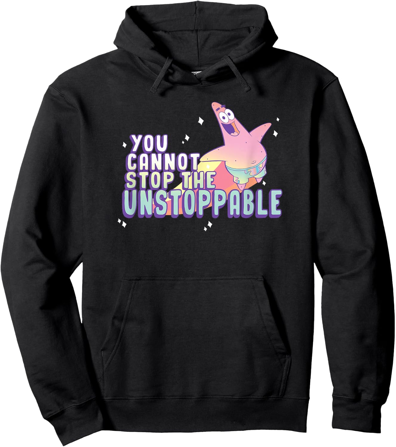 SpongeBob SquarePants The Unstoppable Patrick Star , gray, s Hoodie - Hoodie | Black