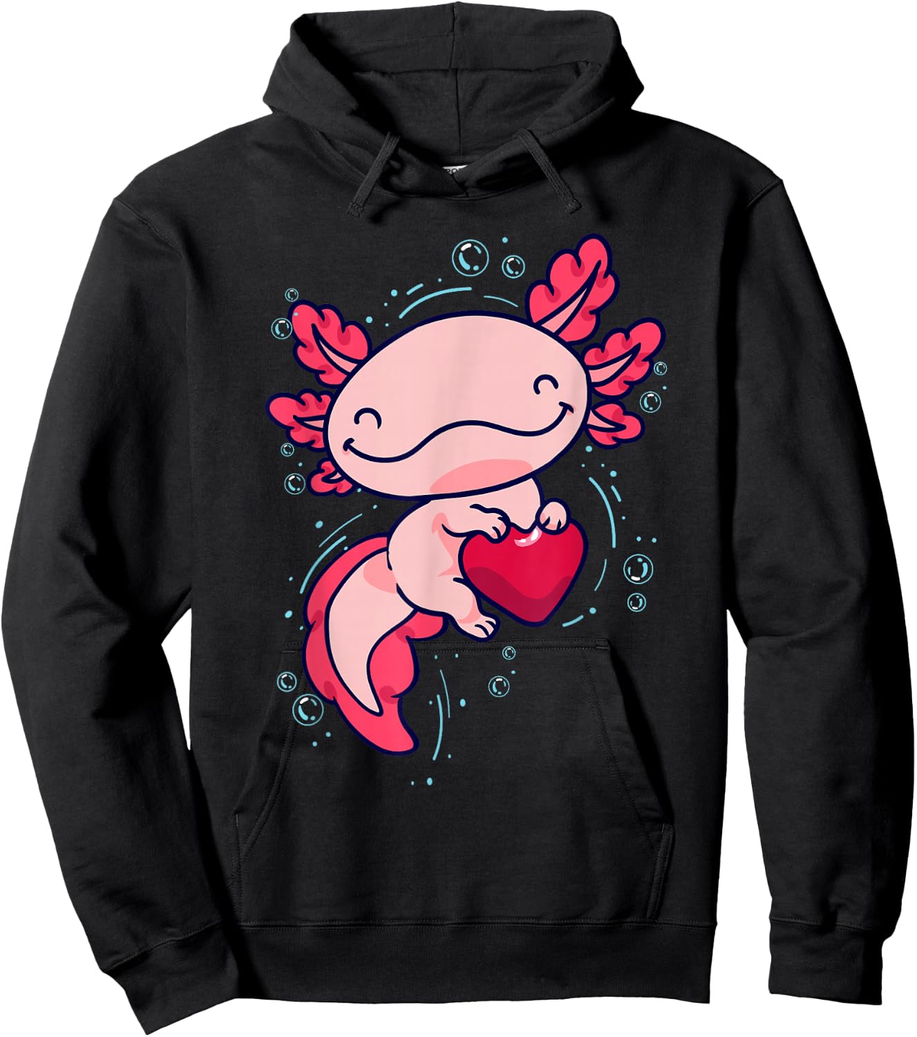 Axolotl Shirt Axolotl Shirts For Girls Boys Kids Cute Heart Hoodie - Hoodie | Black