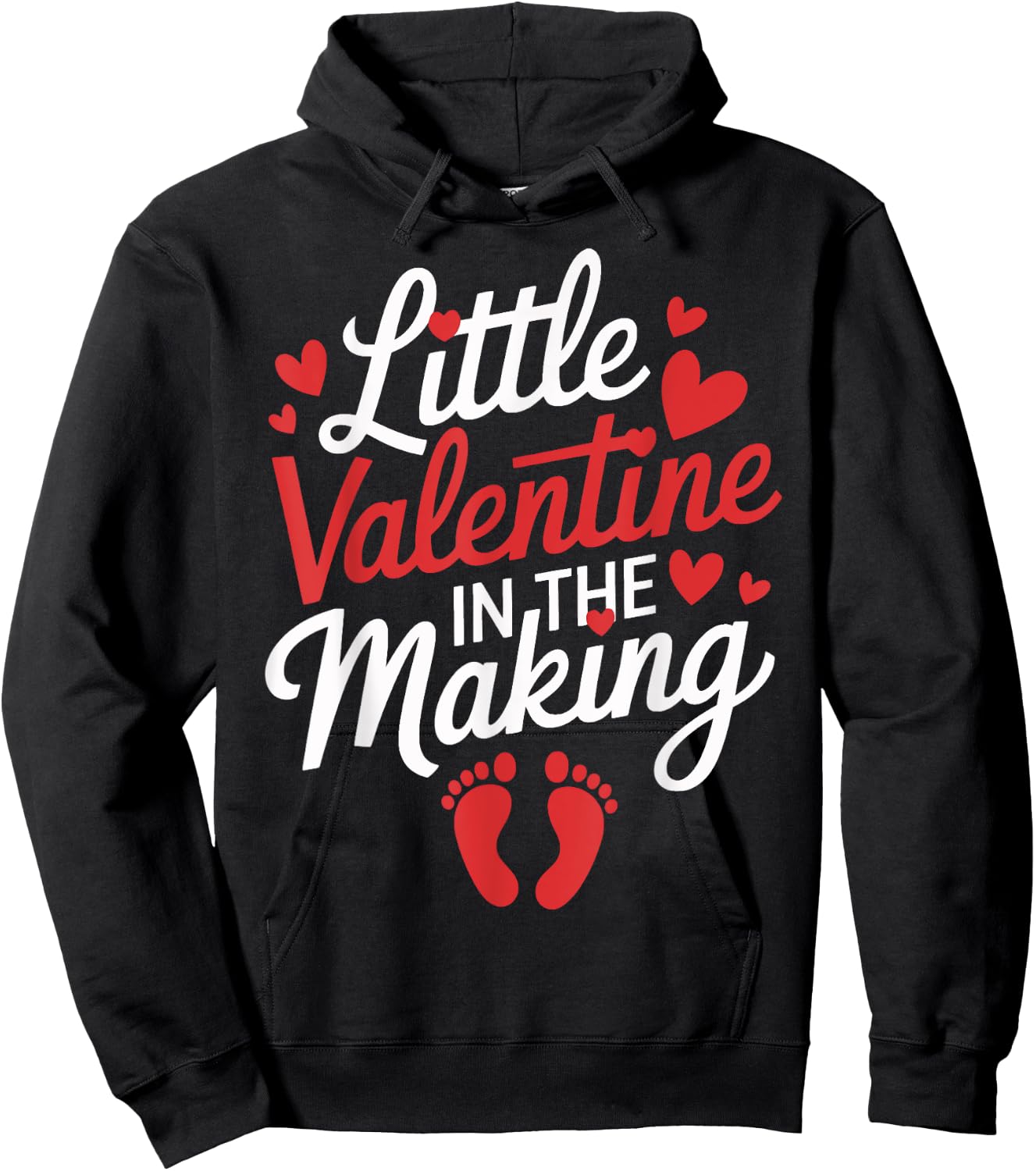 Little Valentine In The Making Pregnancy Announcement Reveal Hoodie - Hoodie | Black