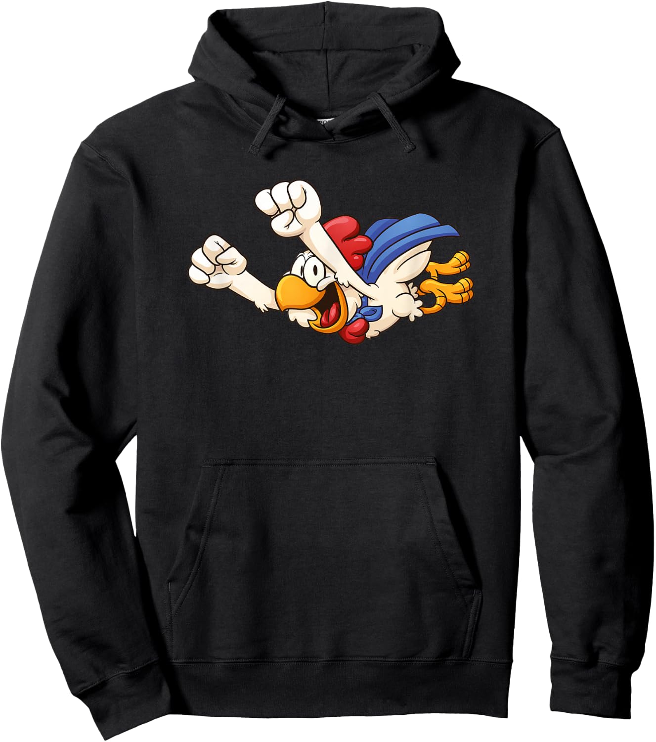 Fun Super Flying Chicken Funny Farm Gift Poultry Kids Hoodie - Hoodie | Black