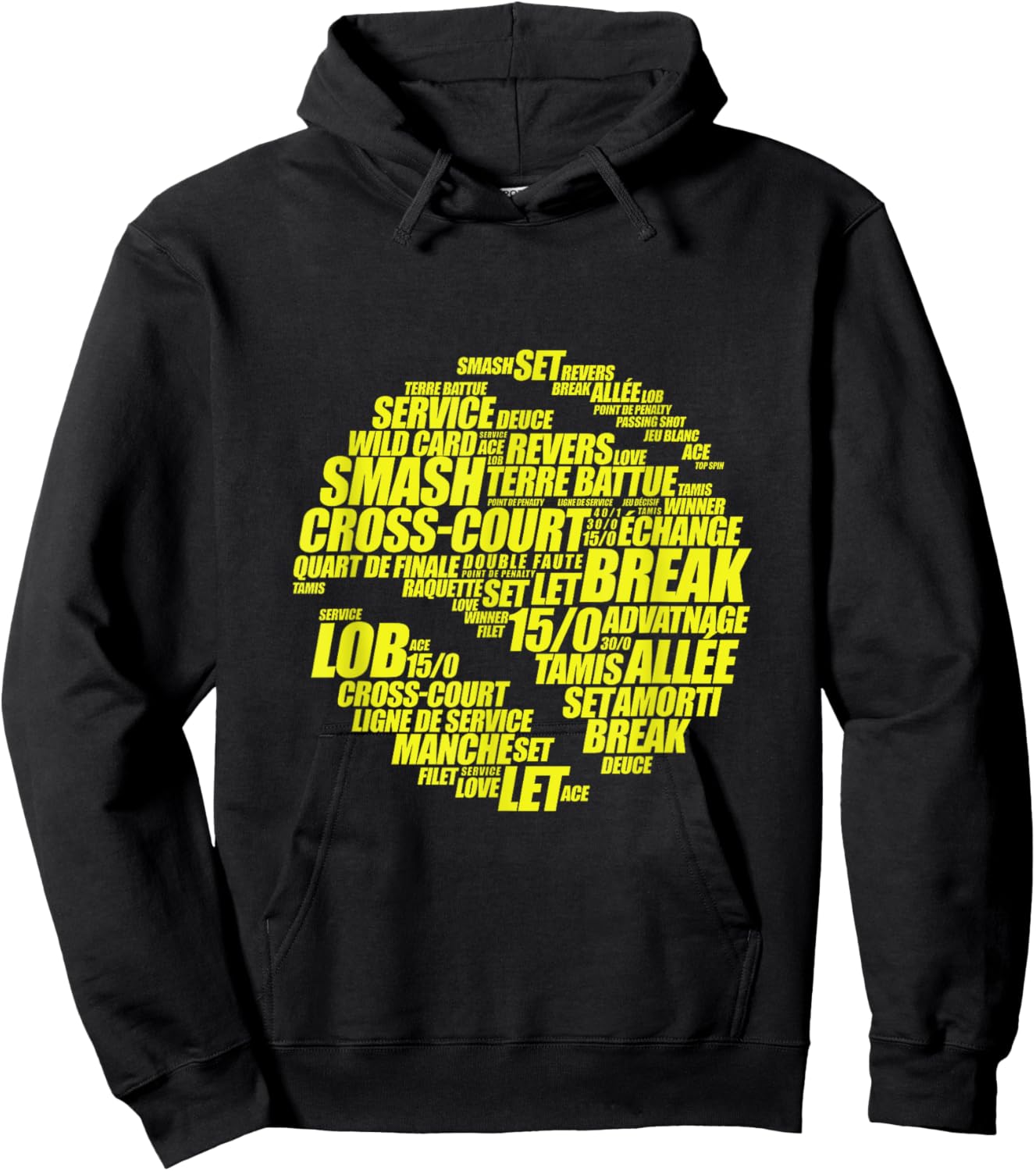 Tennis Player Accessory Humorous Man , Black, S Hoodie - Hoodie | Black