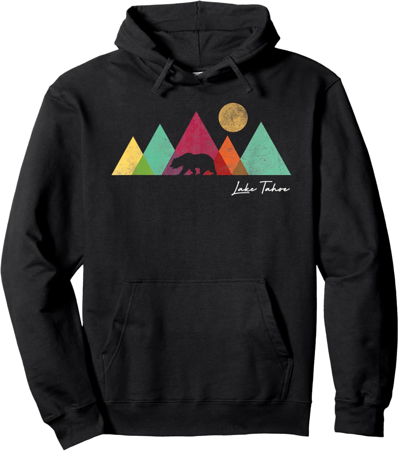 Lake Tahoe California Retro Mountain Souvenir Hoodie - Hoodie | Black