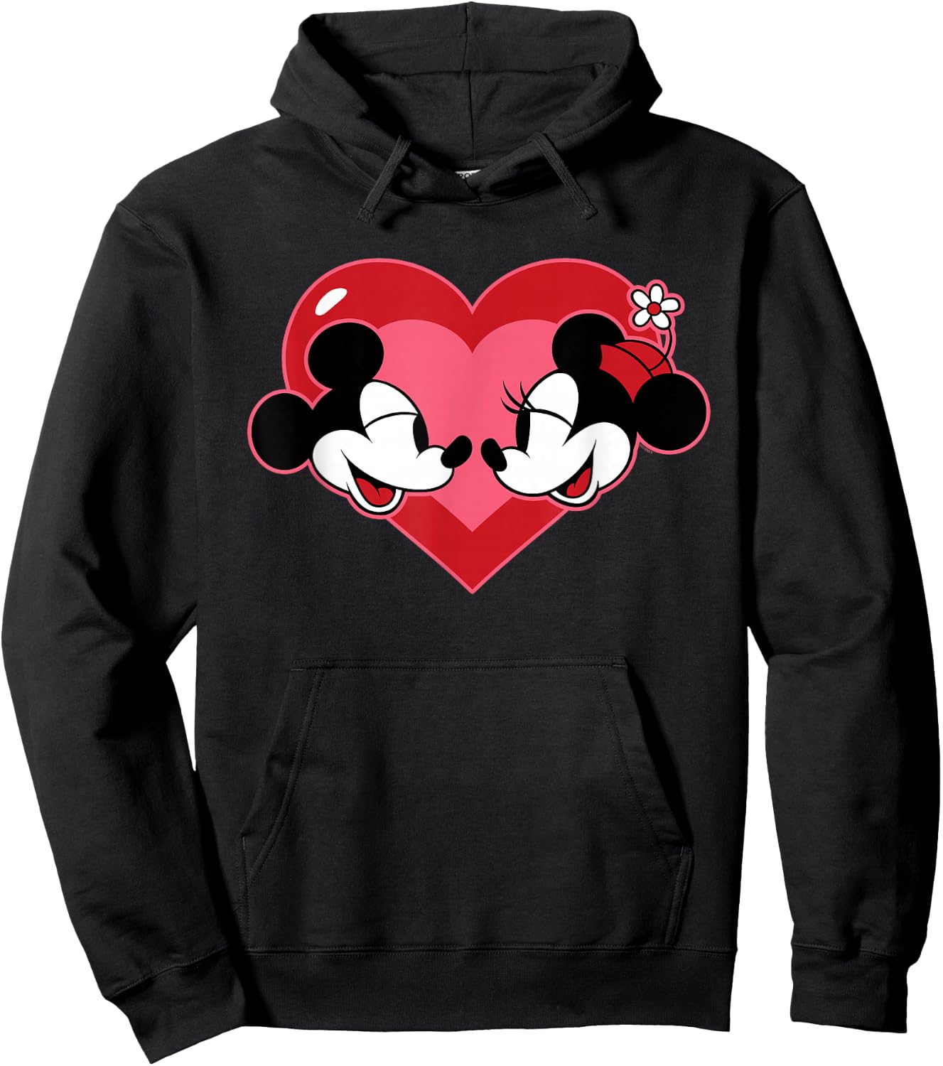 Disney Mickey & Minnie Mouse Heart Valentine’s Day Couple Hoodie - Hoodie | Black