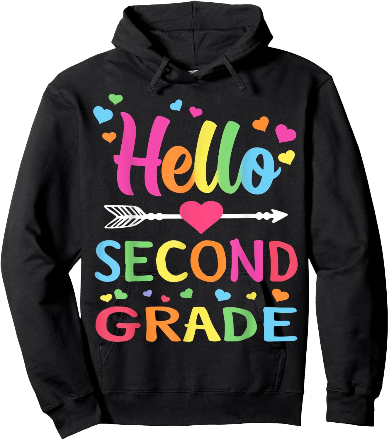 Hello Second Grade Team 2nd Grade Back to School Teacher Kid Hoodie - Hoodie | Black