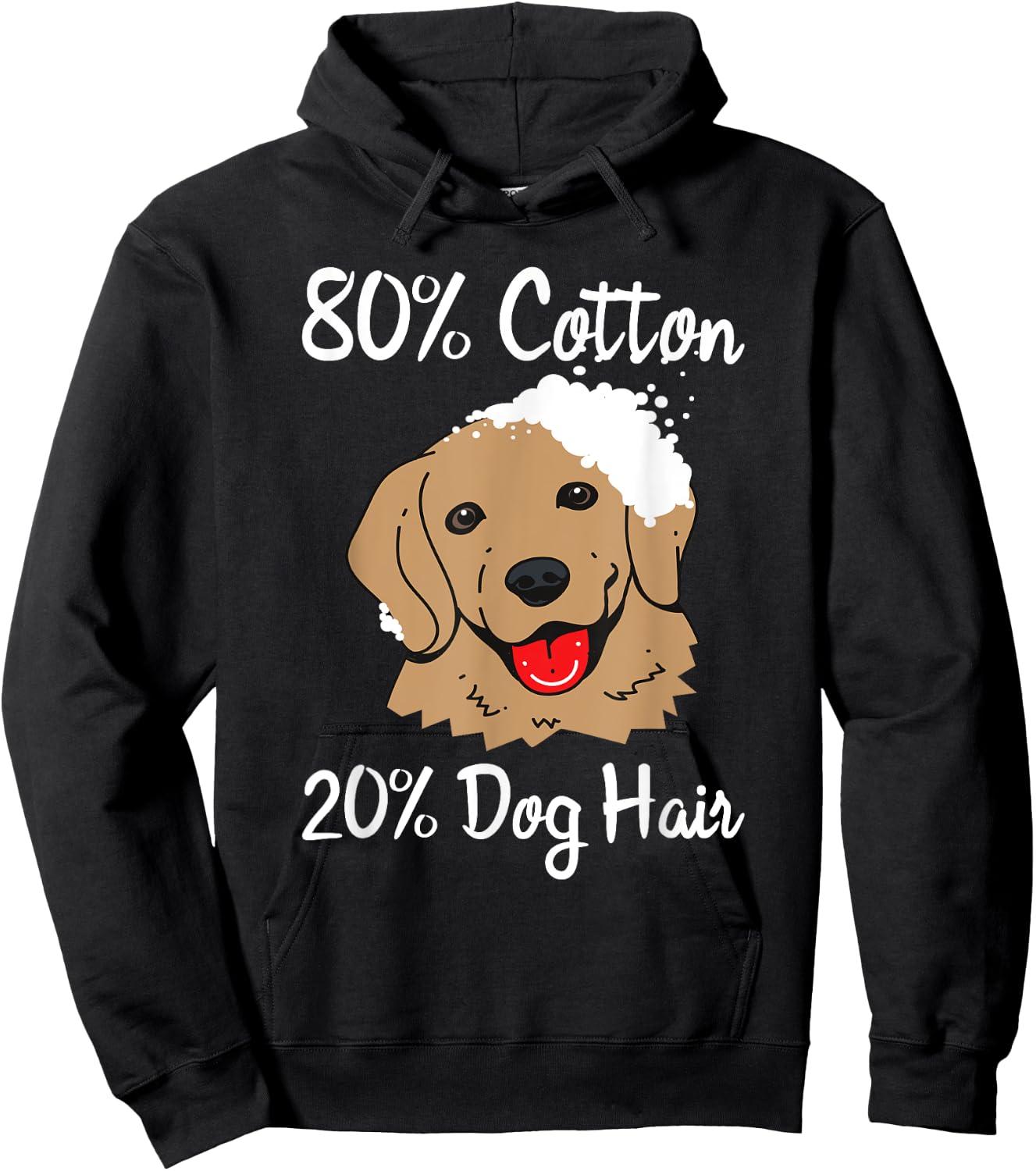 80% Cotton 20% Dog Hair Men Women Kids Hoodie - Hoodie | Black