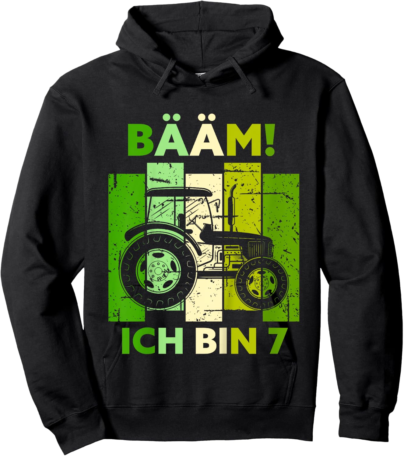 Kinder Bääm! Ich bin 7 Sieben Jahre Junge 7. Geburtstag Traktor Hoodie - Hoodie | Black