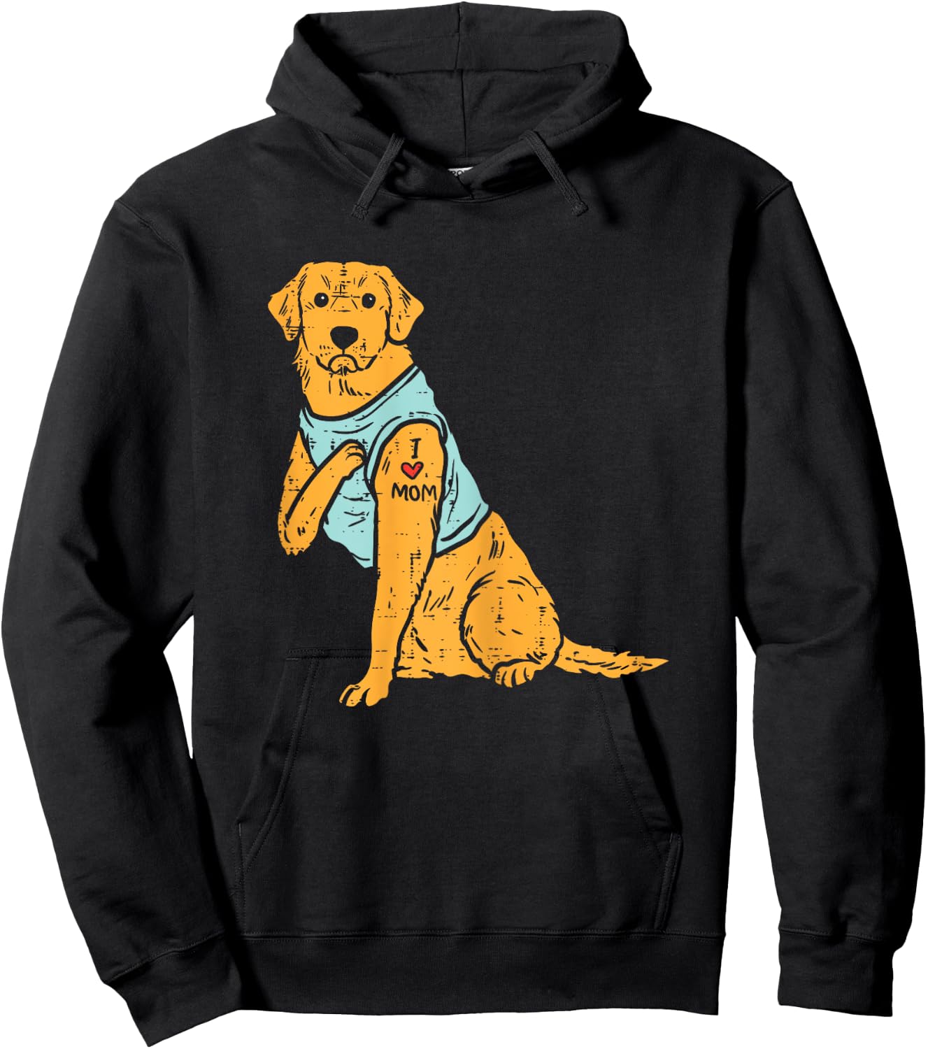 I Love Mom Golden Retriever Labrador Dog Lover Women Gift Hoodie - Hoodie | Black