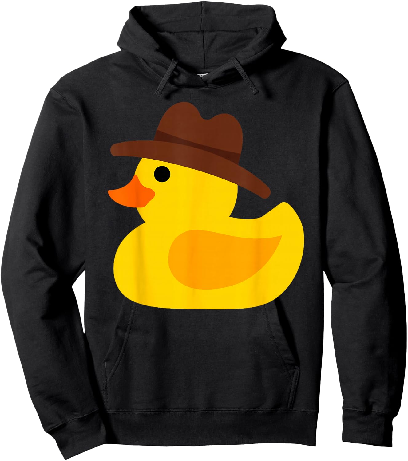 Funny Rubber Ducky Cool Duckie Rubber Duck With Cowboy Hat Hoodie - Hoodie | Black