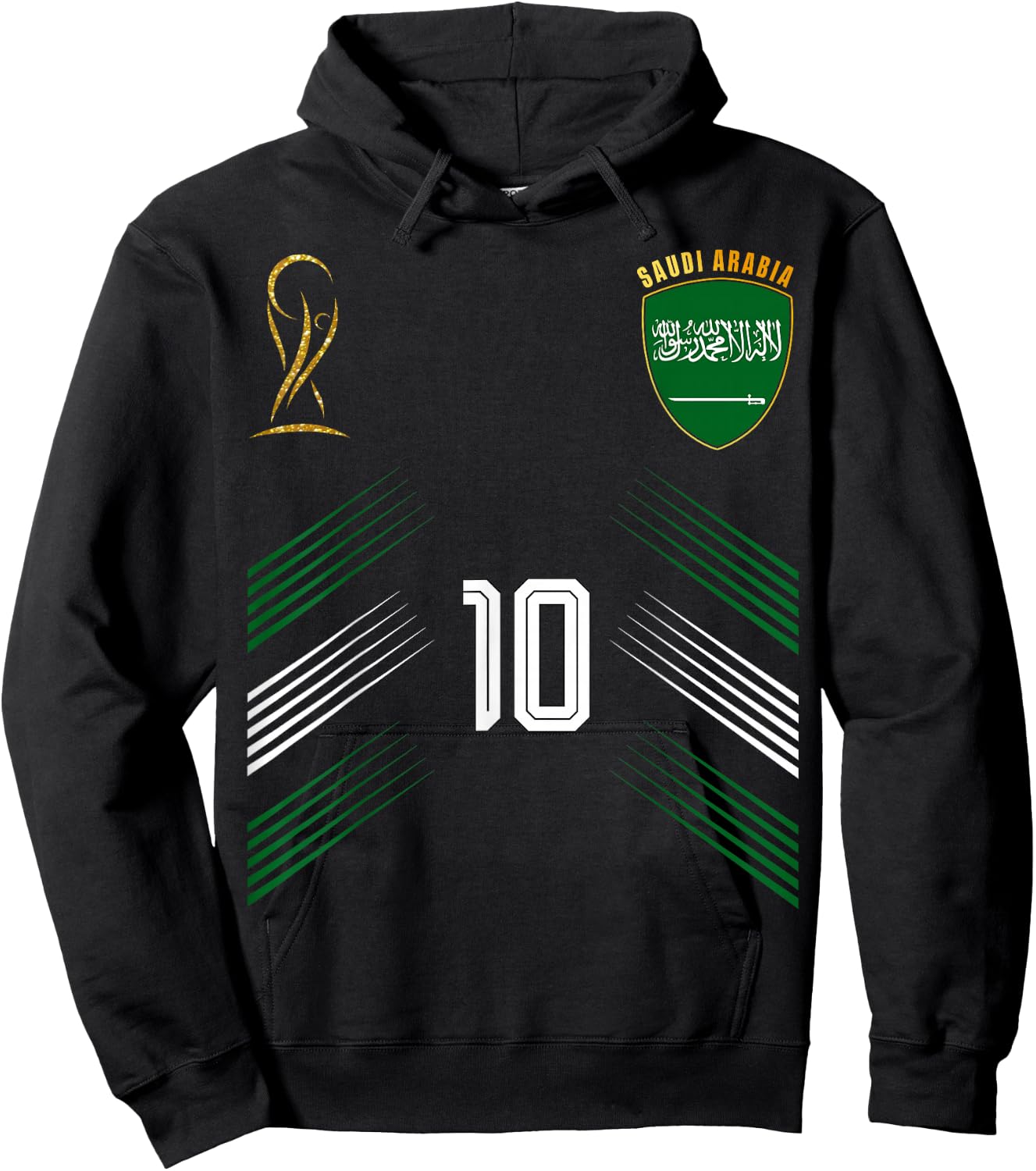 Saudi Arabia Flag Saudi Arabian Pride Lovers Retro Hoodie - Hoodie | Black
