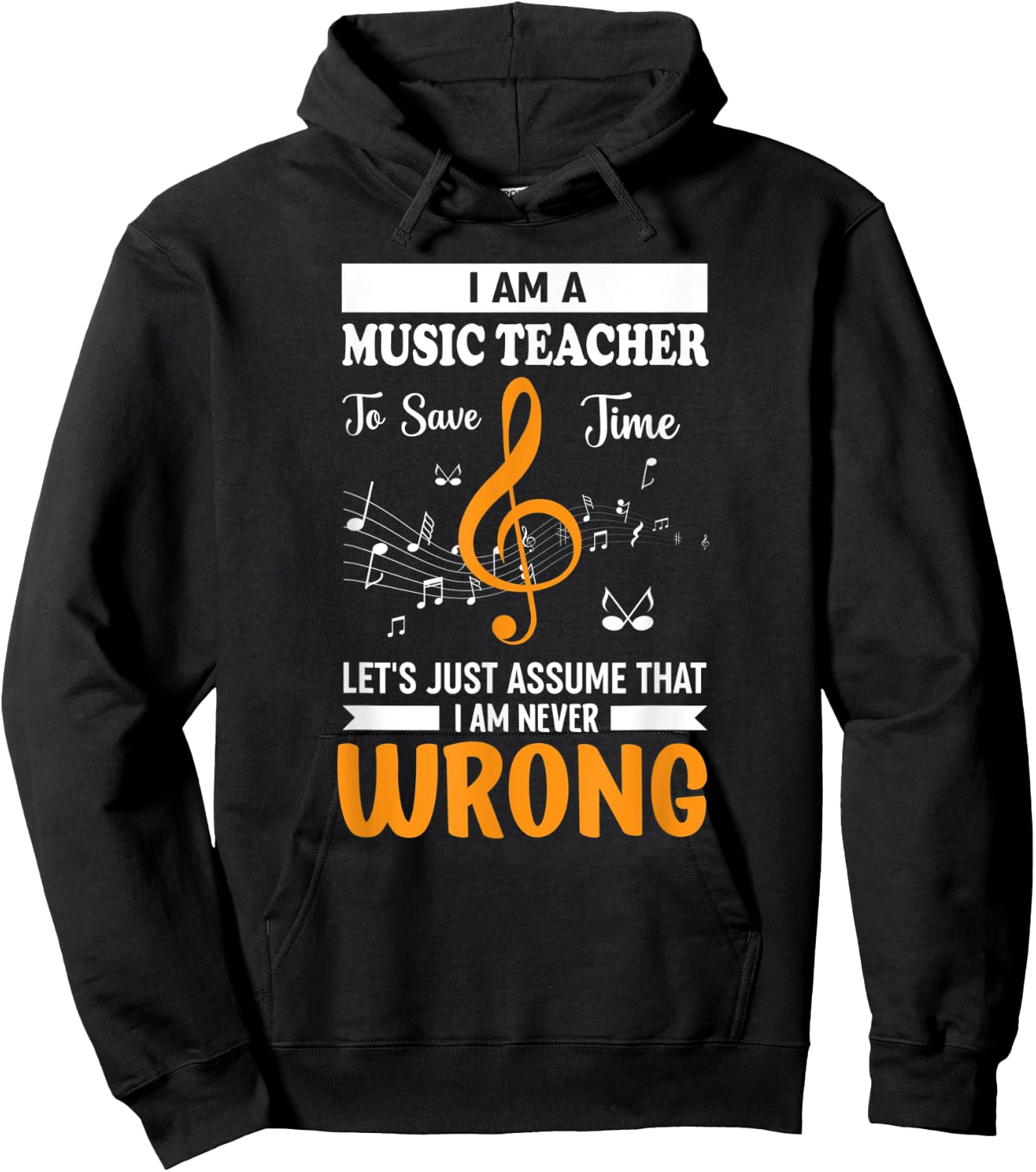 I'm A Music Teacher Music Note Notes Men Women Hoodie - Hoodie | Black