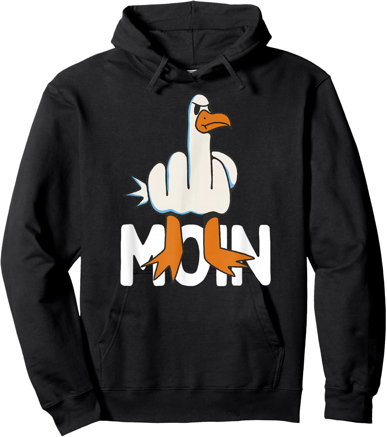 Hamburger Möwe Moin Middle Finger Funny Hamburg , gray Hoodie - Hoodie | Black