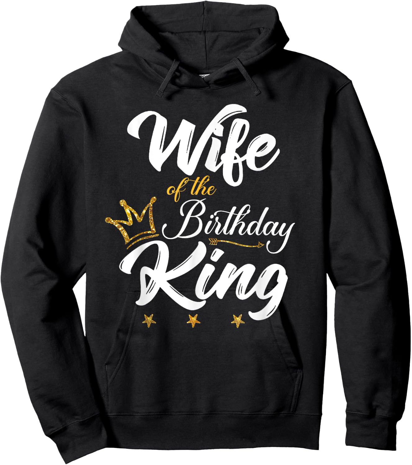 Wife of the Birthday King Husband's Bday Party Hoodie - Hoodie | Black